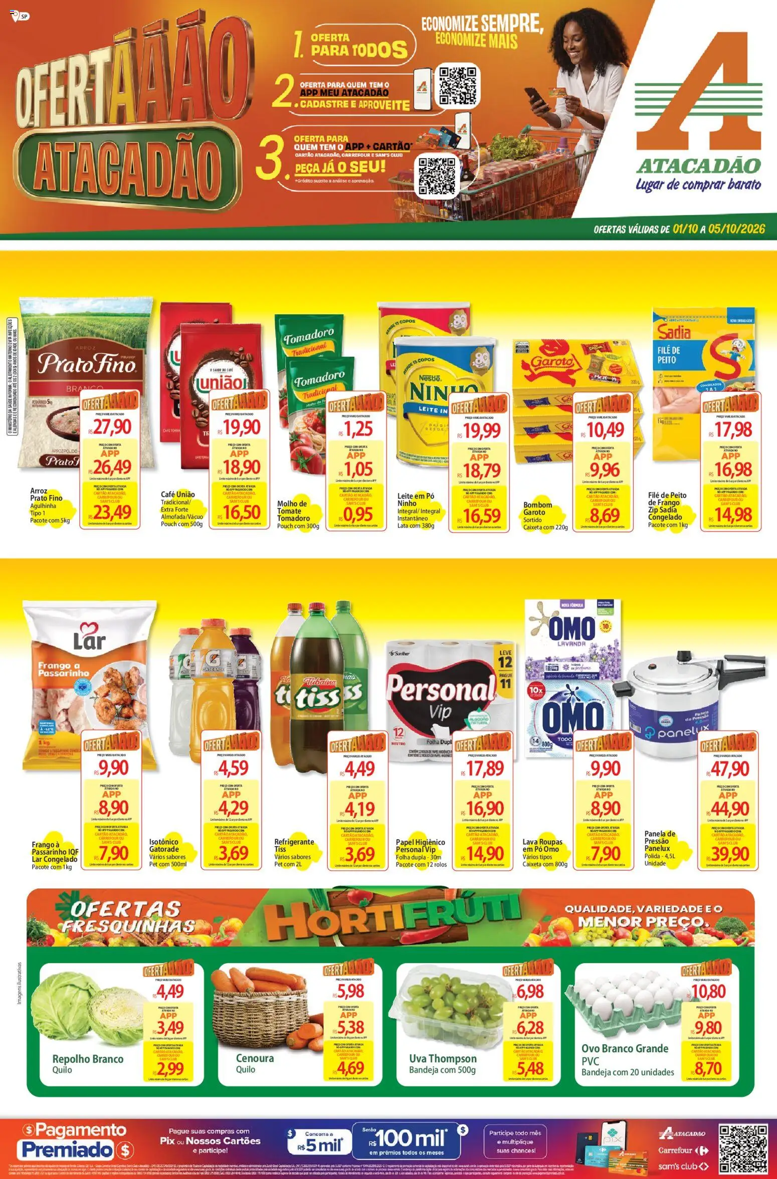 Pré-Visualização do folheto "Atacadão ofertas - SP" da loja Atacadão válido a partir de 01/10/2026 - Café, Gatorade, Roupas, Leite, Panela, Copos, Bombom, Leite em pó