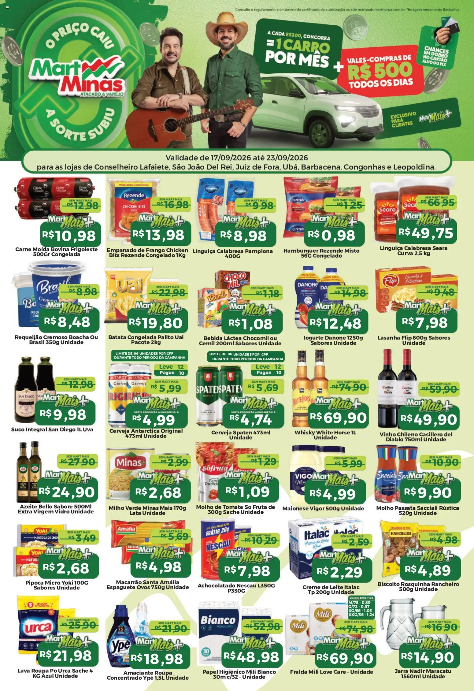 Pré-Visualização do folheto "Mart Minas ofertas" da loja Mart Minas válido a partir de 17/09/2026