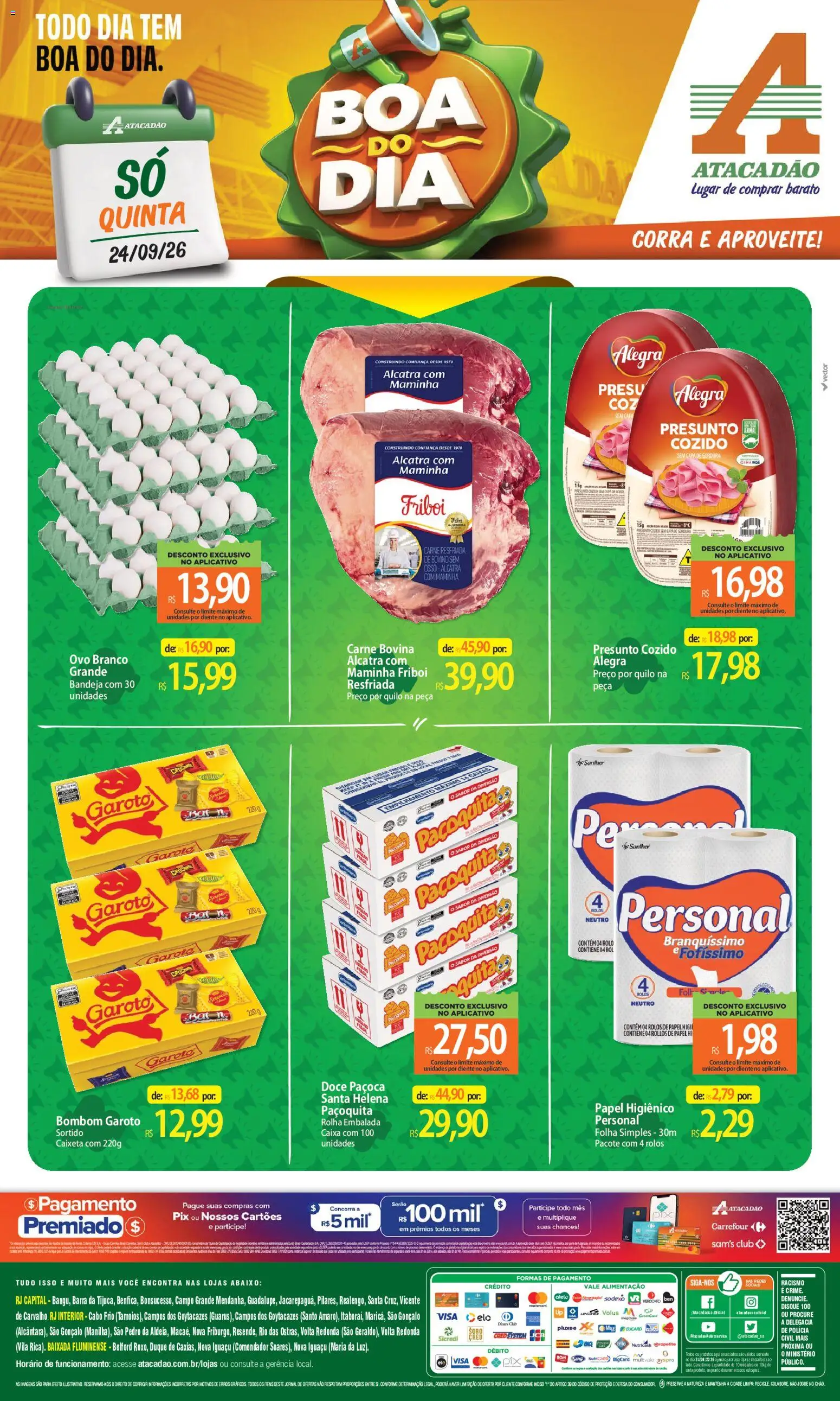 Pré-Visualização do folheto "Atacadão ofertas - RJ" da loja Atacadão válido a partir de 24/09/2026
