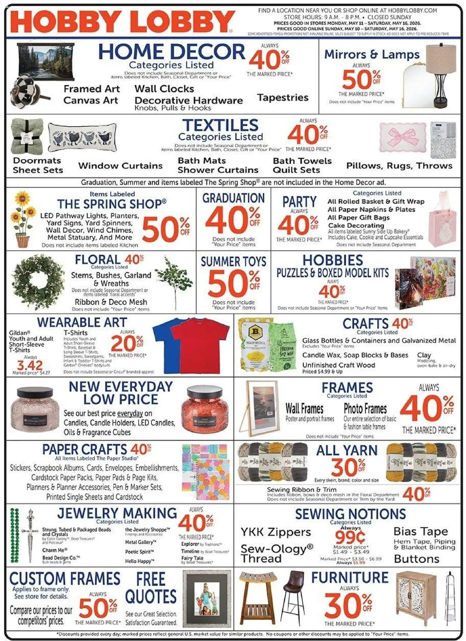 Ad Preview of Hobby Lobby Hobby Lobby Weekly Ad from 05/10/2026