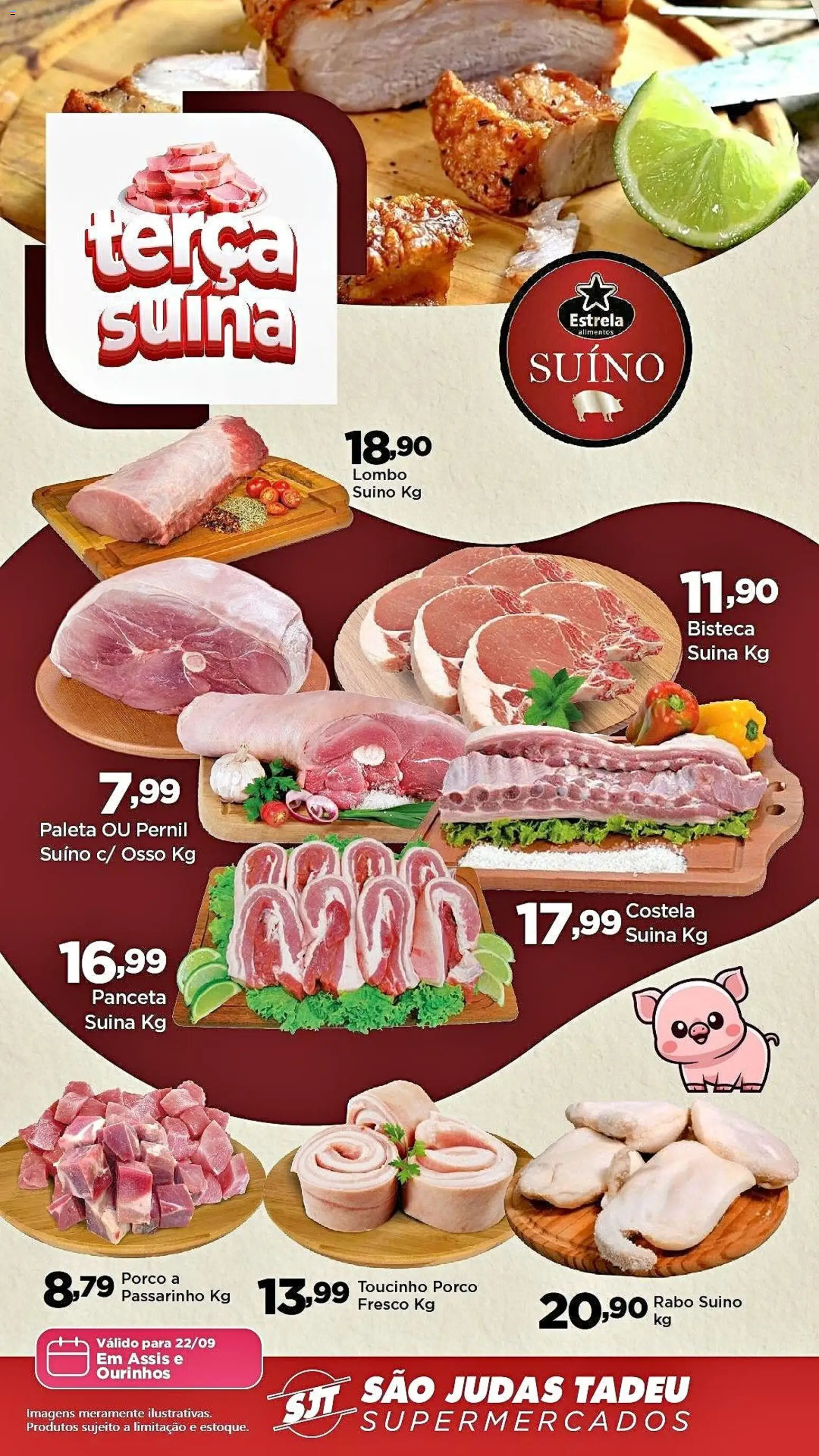 Pré-Visualização do folheto "São Judas Tadeu - Ofertas da semana" da loja São Judas Tadeu válido a partir de 22/09/2026 - Alimentos, Pernil, Lombo, Pernil suíno