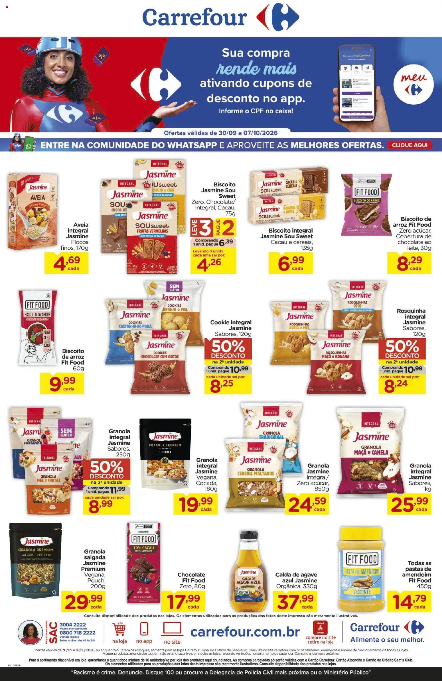 Pré-Visualização do folheto "Carrefour ofertas Cooperados" da loja Carrefour válido a partir de 30/09/2026 - Chocolate, Frutas, Sal, Amendoim, Chia, Biscoito, Aveia, Rosquinha