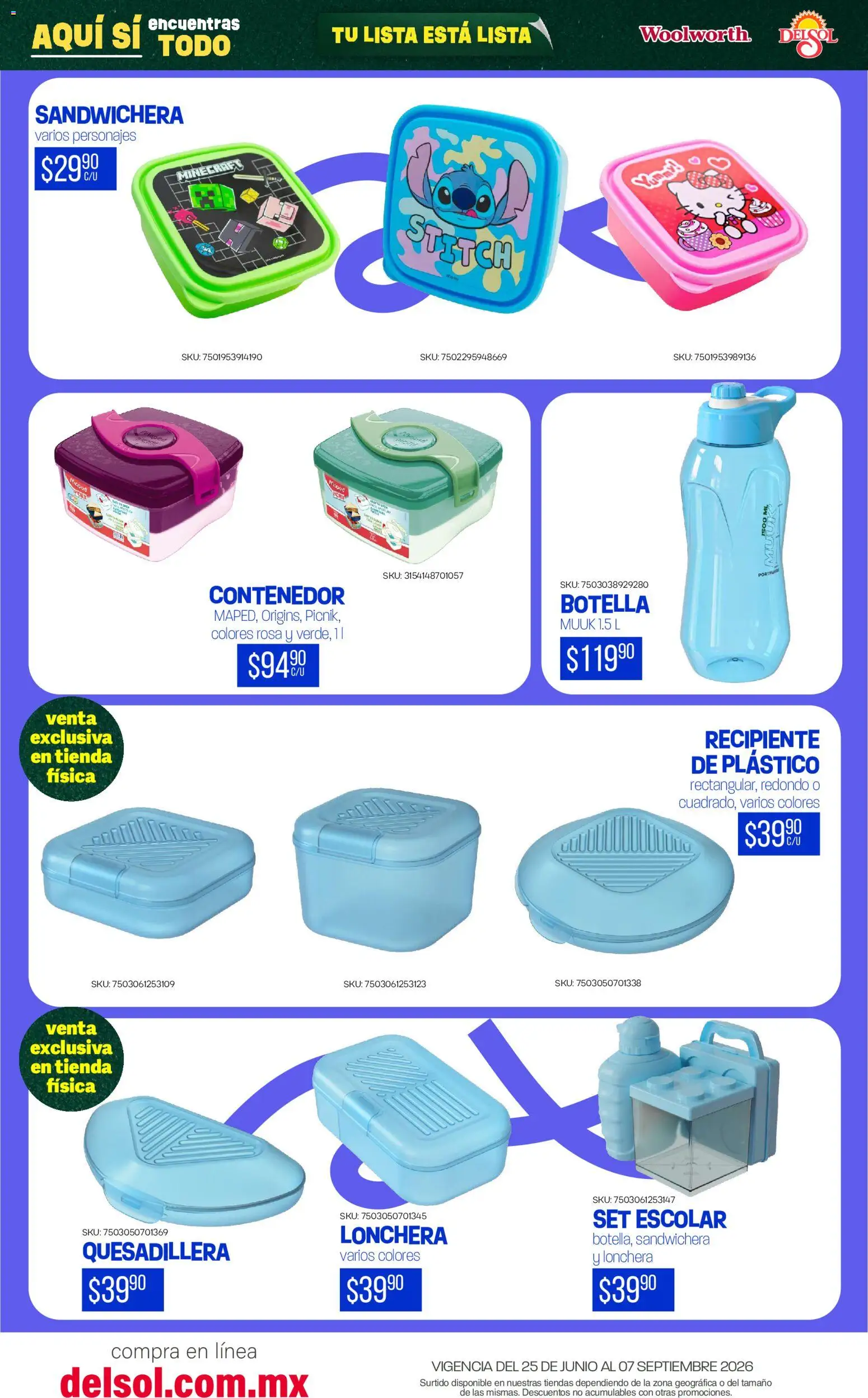 Vista previa las ofertas de la tienda Del Sol y Woolworth - Del Sol y Woolworth catálogo Back To School desde el 25/06/2026 