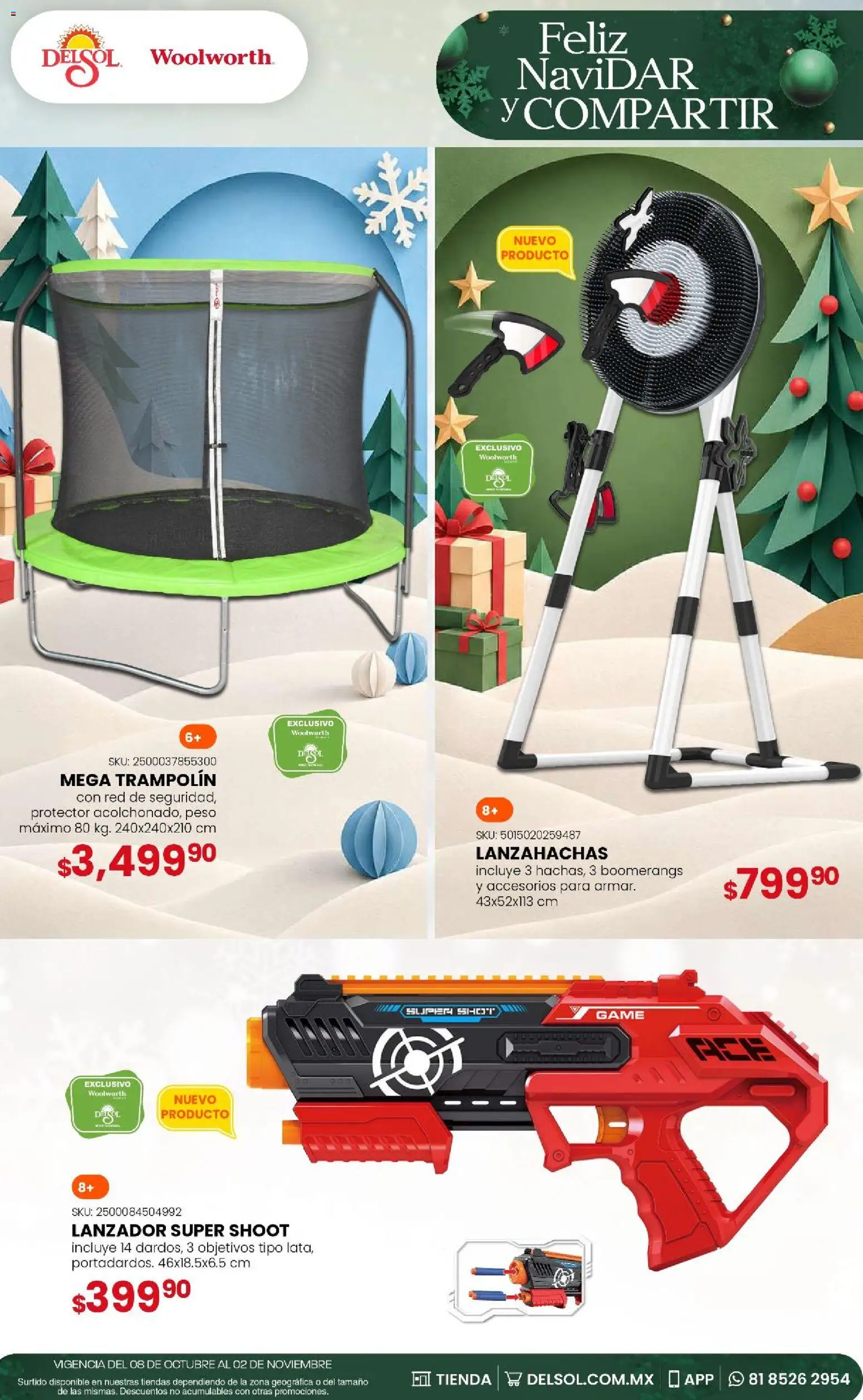 Vista previa las ofertas de la tienda Del Sol y Woolworth - Del Sol y Woolworth - Feliz NaviDar y Compartir desde el 08/10/2026 