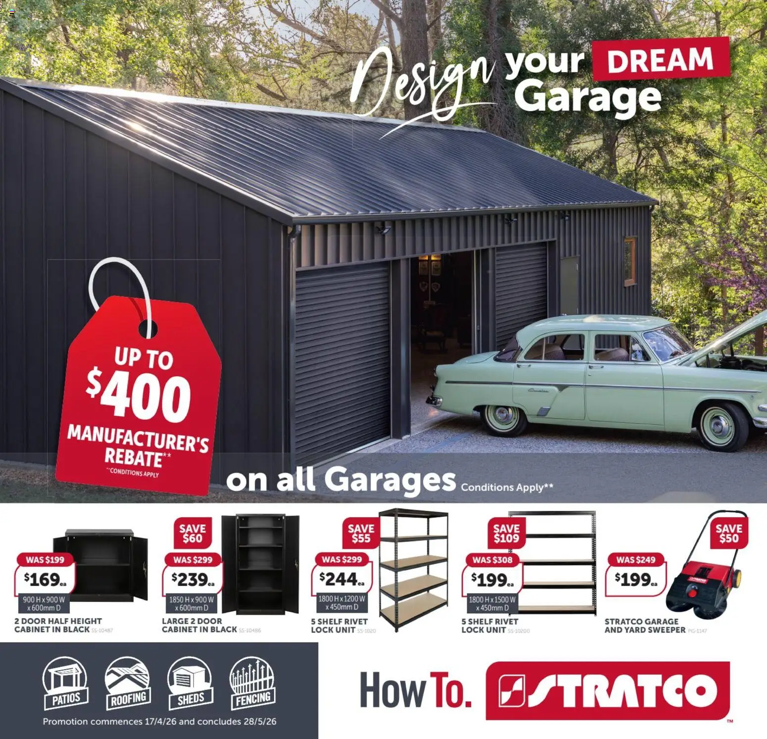 Preview of catalogue Stratco catalogue QLD from shop Stratco valid 17/04/2026 - Cabinet, Shelf, Door