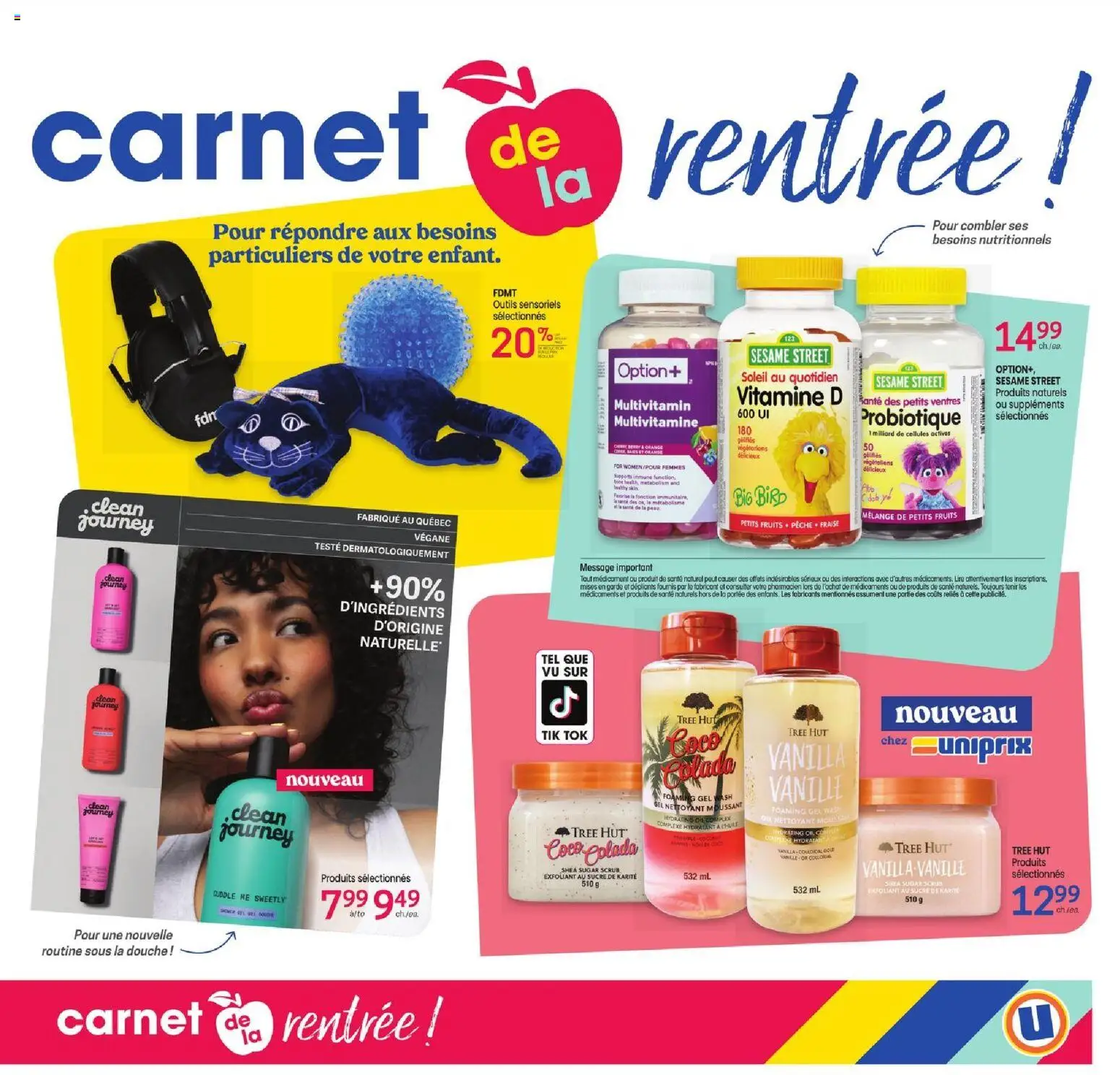 Preview of leaflet Uniprix - Carnet de la rentée from shop Uniprix is valid from Aug 13, 2026