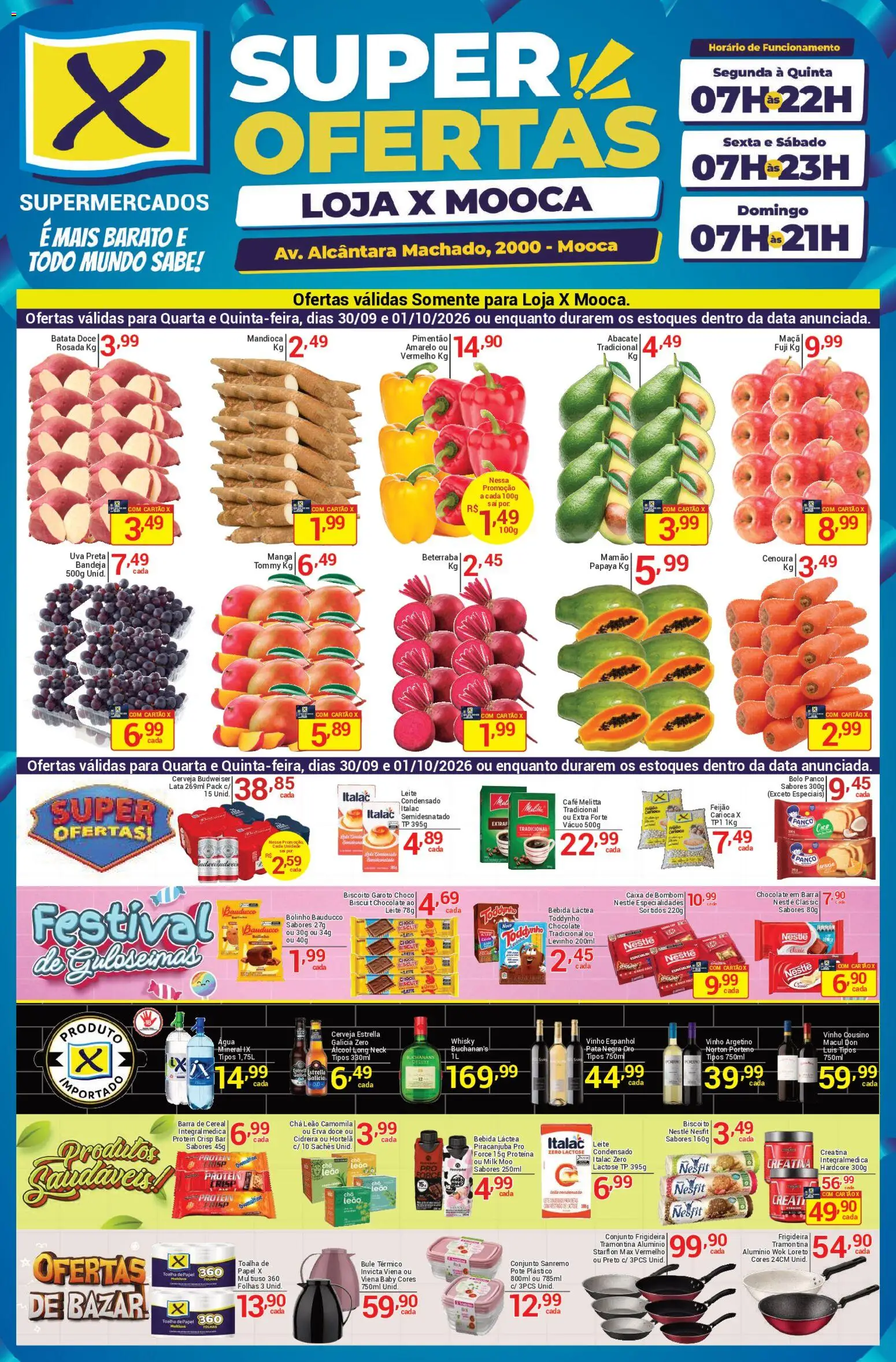 Pré-Visualização do folheto "X Supermercados - Ofertas da semana" da loja X Supermercados válido a partir de 30/09/2026