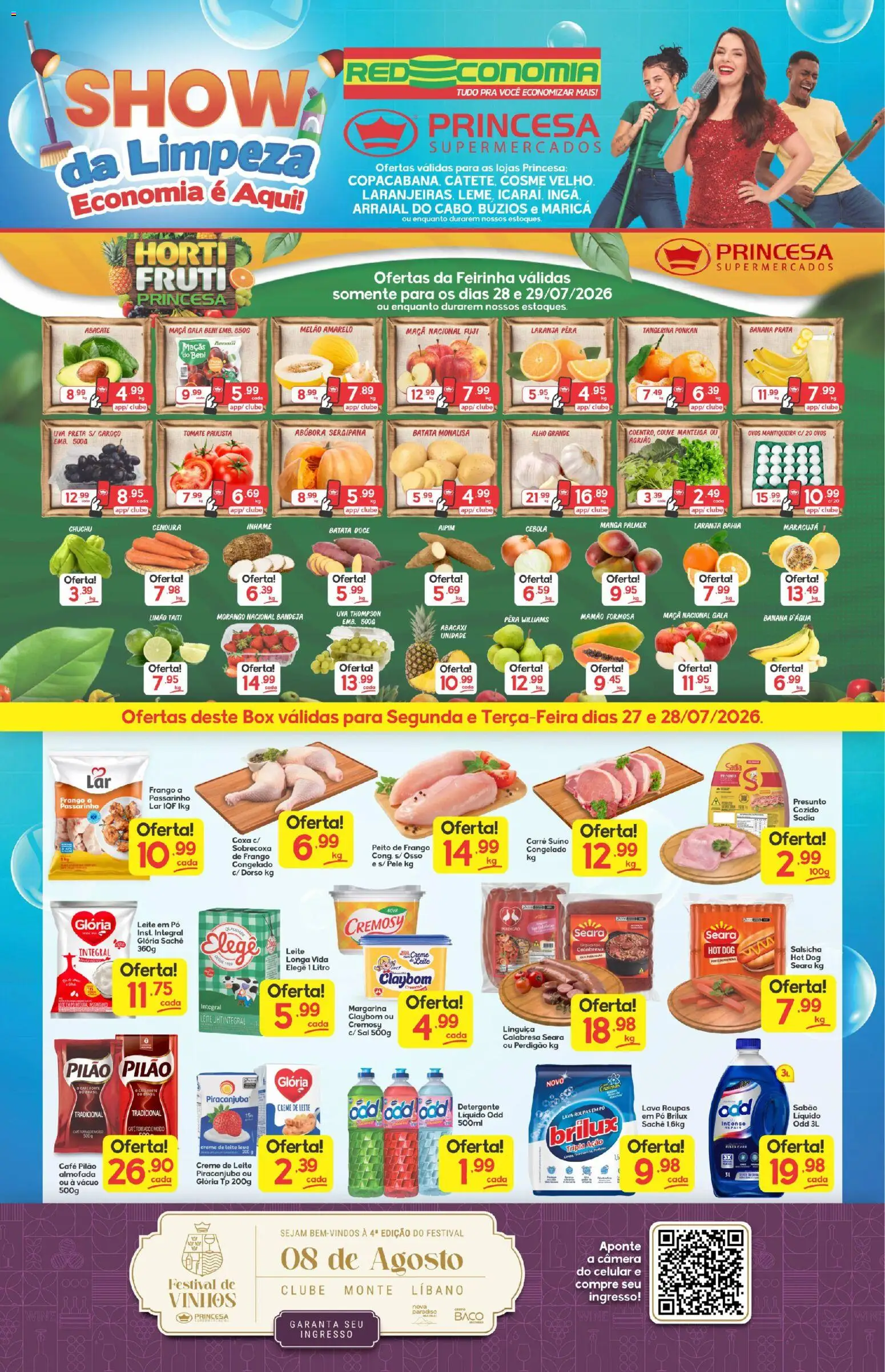 Pré-Visualização do folheto "Princesa ofertas" da loja Princesa válido a partir de 27/07/2026 - Câmera, Maçãs, Couve, Almofada, Presunto, Mamão, Sabão, Melão amarelo