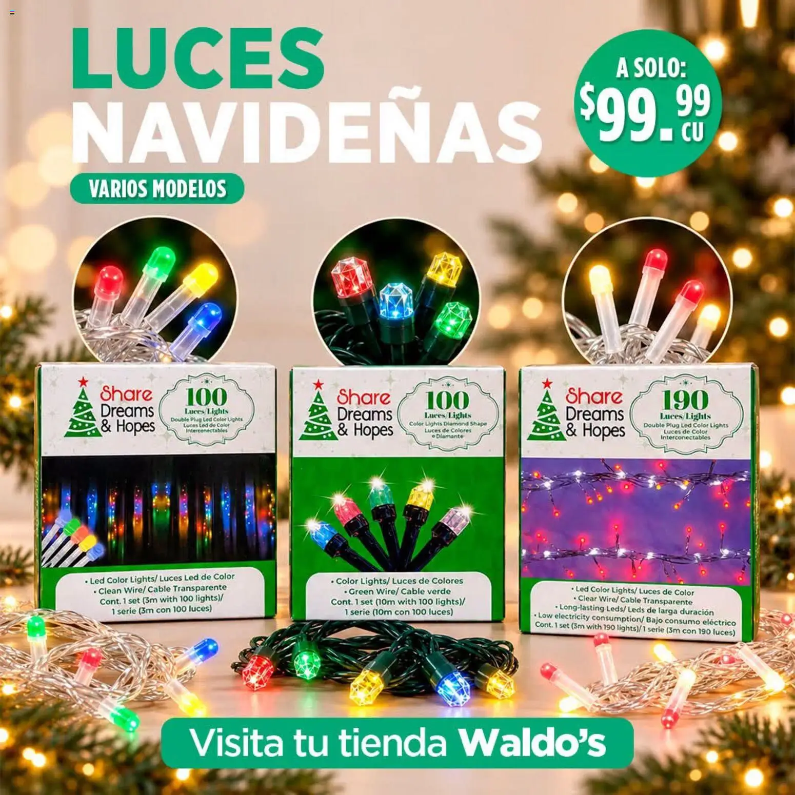Vista previa las ofertas de la tienda Waldo's - Waldo's catálogo Luces navideñas desde el 22/09/2026 - Cable
