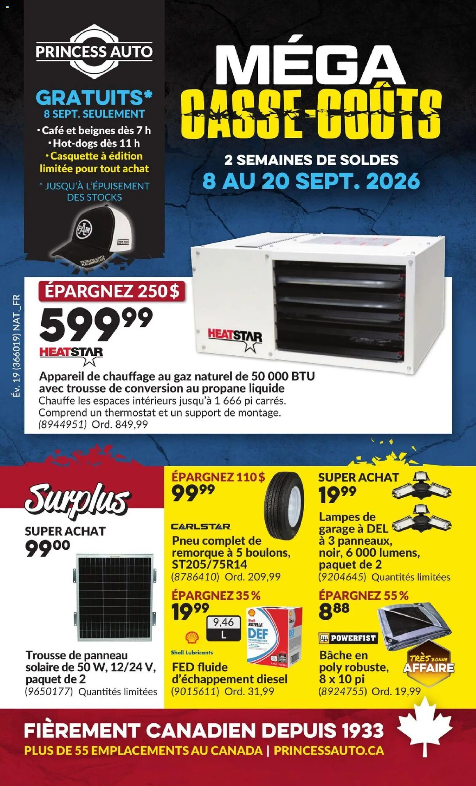 Preview of leaflet Princess Auto circulaire - 2 Semaines de Soldes ! from shop Princess Auto is valid from Sep 08, 2026
