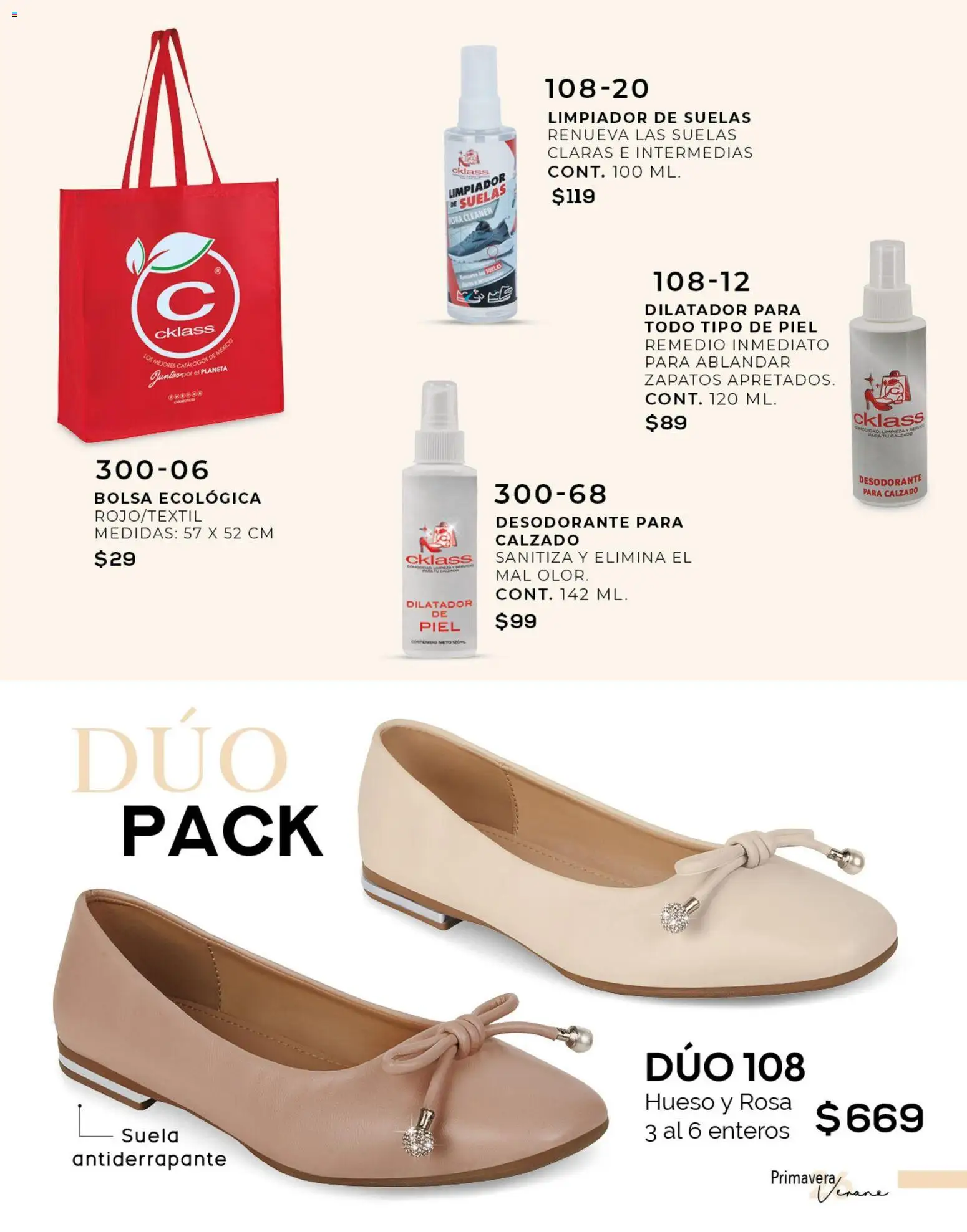 Vista previa las ofertas de la tienda Cklass - Catálogo Six & Dúo pack desde el 02/01/2026 - Zapatos, Bolsa, Desodorante, Limpiador