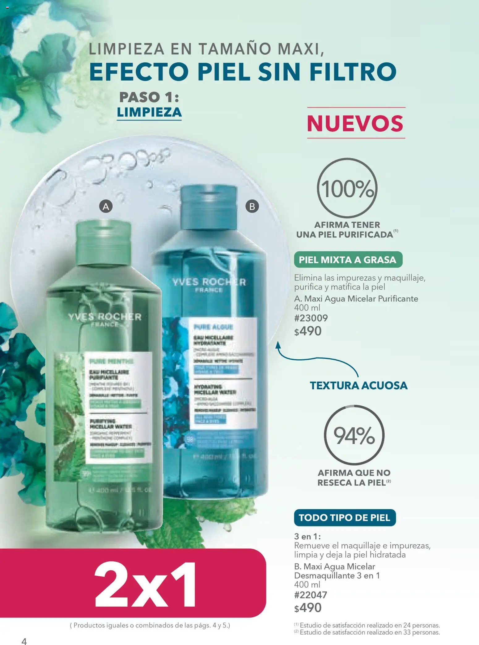 Vista previa las ofertas de la tienda Yves Rocher - Campaña 4 2026 desde el 03/03/2026 - Agua, Maquillaje, Agua micelar, Desmaquillante