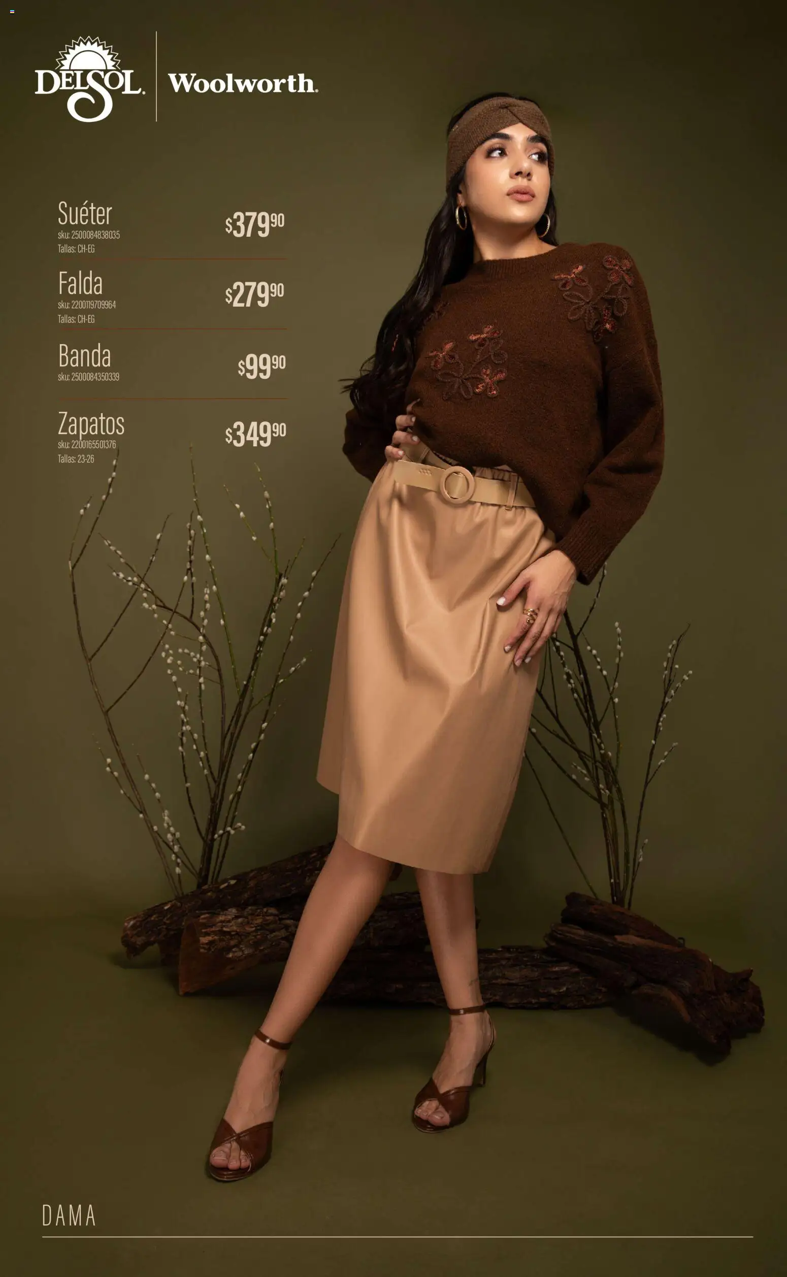 Vista previa las ofertas de la tienda Del Sol y Woolworth - Del Sol y Woolworth catálogo Luce el Otoño desde el 01/10/2026 - Zapatos, Suéter, Falda