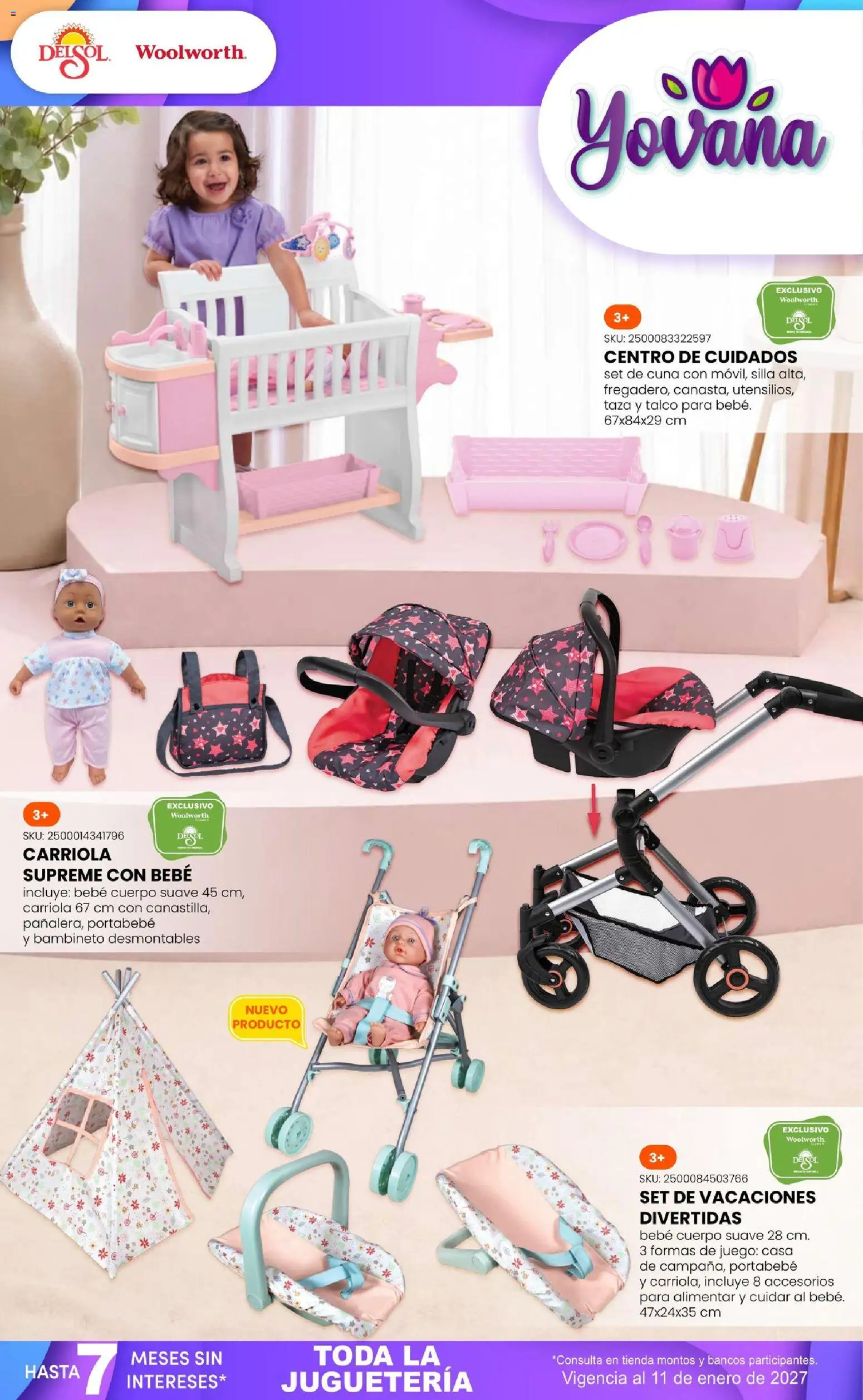 Vista previa las ofertas de la tienda Del Sol y Woolworth - Del Sol y Woolworth catálogo El Castillo del Juguete desde el 01/10/2026 - Juego, Silla, Taza, Carriola, Cuna