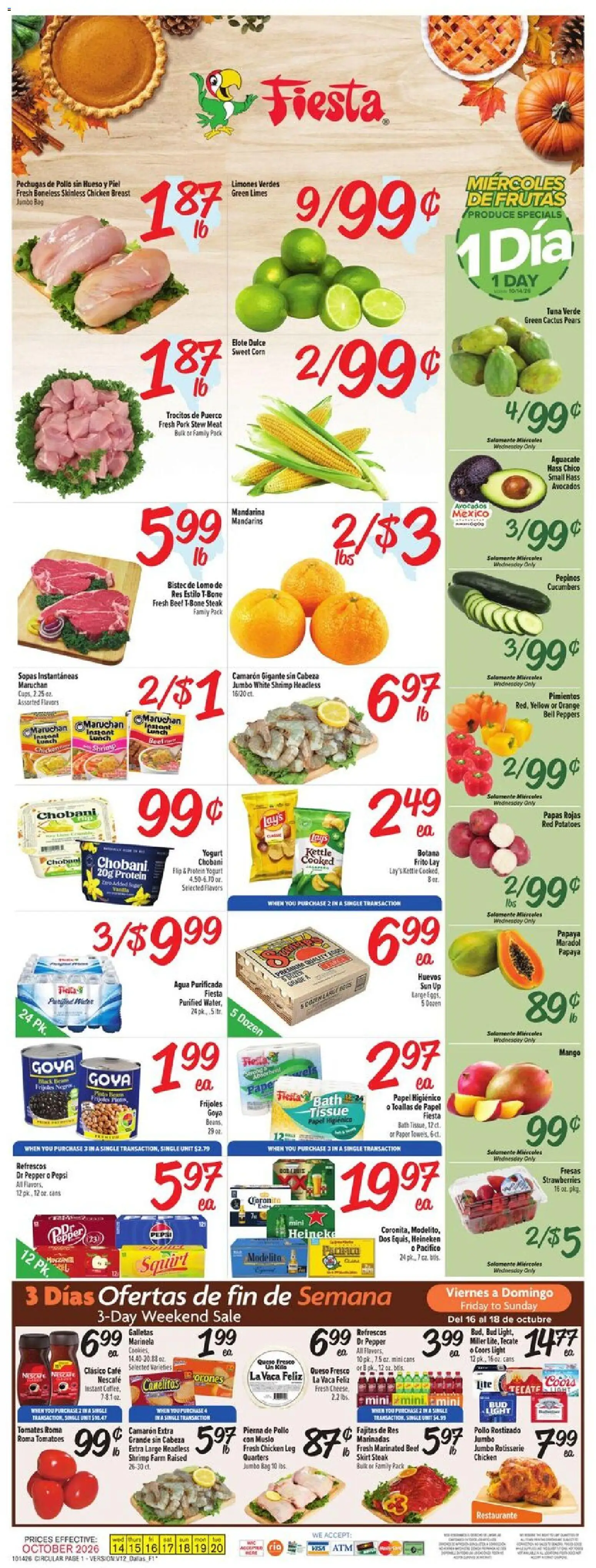 Ad Preview of Fiesta Mart Fiesta Mart Weekly Ad from 10/14/2026
