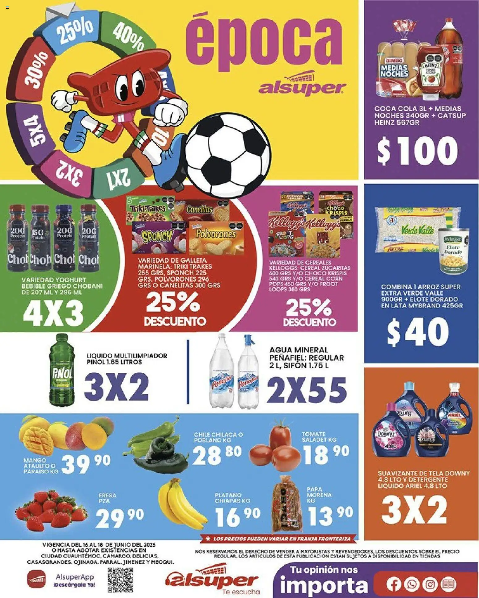 Vista previa las ofertas de la tienda Alsuper - Alsuper folleto desde el 16/06/2026 - Agua, Papa, Fresa, Tomate, Plátano, Catsup, Sobre, Detergente