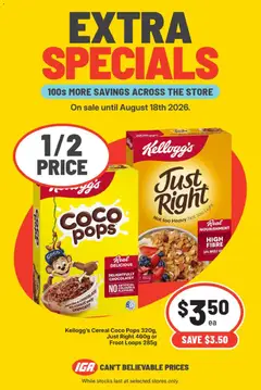 Preview of catalogue IGA Extra special from shop IGA valid 12/08/2026