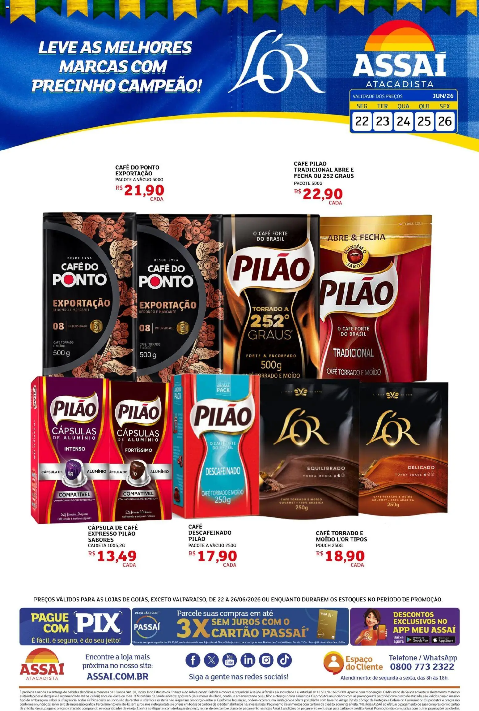 Pré-Visualização do folheto "Assaí Atacadista ofertas - GO" da loja Assaí Atacadista válido a partir de 22/06/2026