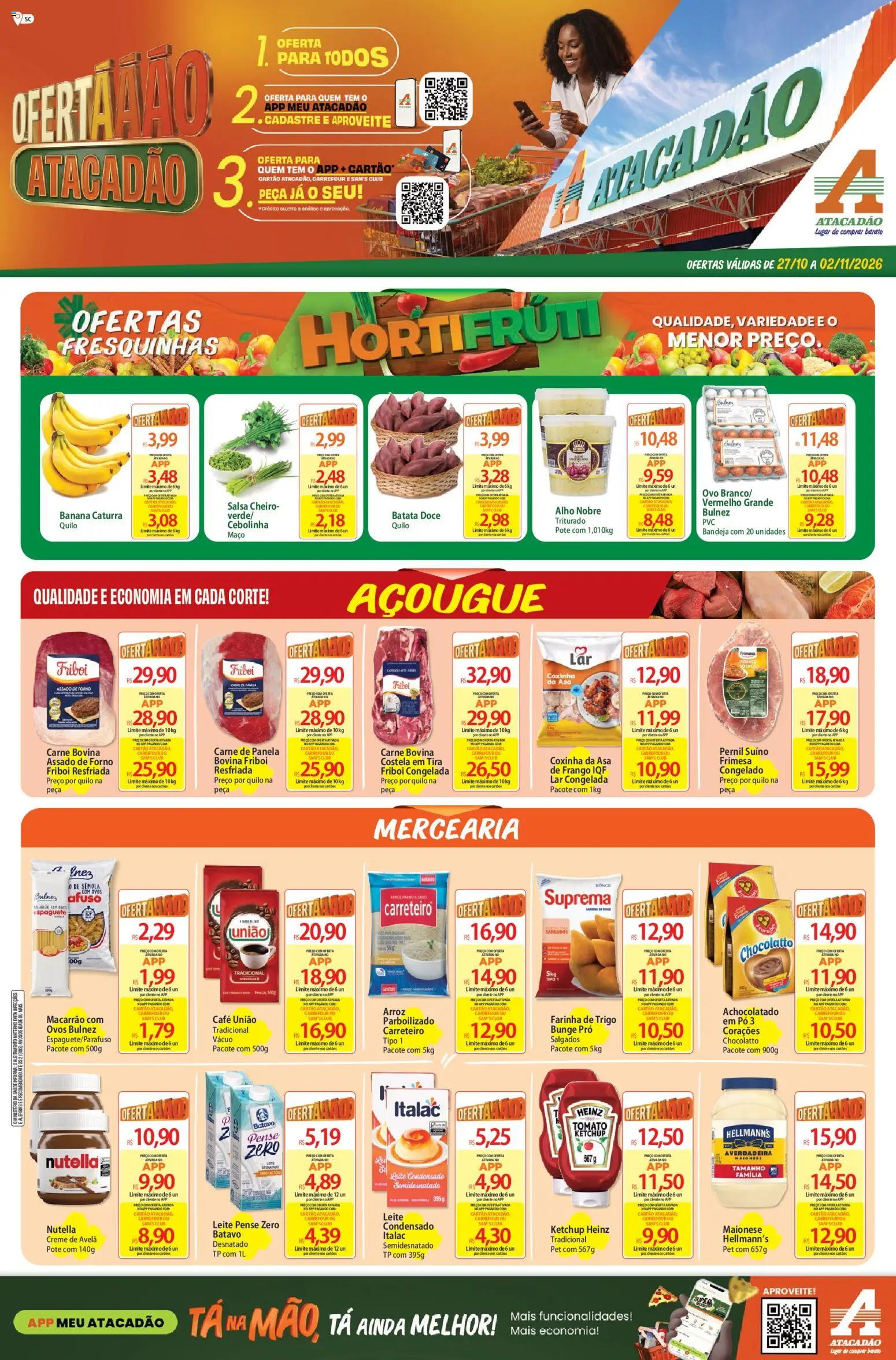 Pré-Visualização do folheto "Atacadão ofertas - SC" da loja Atacadão válido a partir de 27/10/2026