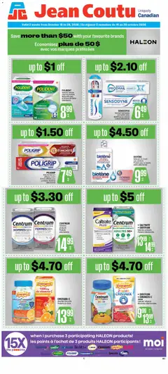 Un aperçu du dépliant Jean Coutu flyer - Haleon Insert du magasin Jean Coutu est valide à partir 15 oct. 2026