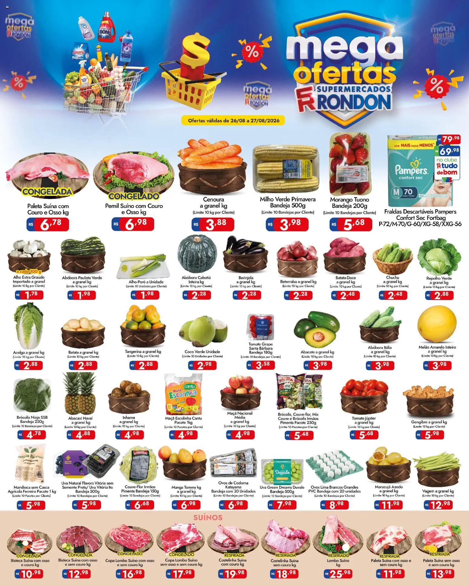 Pré-Visualização do folheto "Supermercados Rondon - Ofertas da semana" da loja Supermercados Rondon válido a partir de 26/08/2026