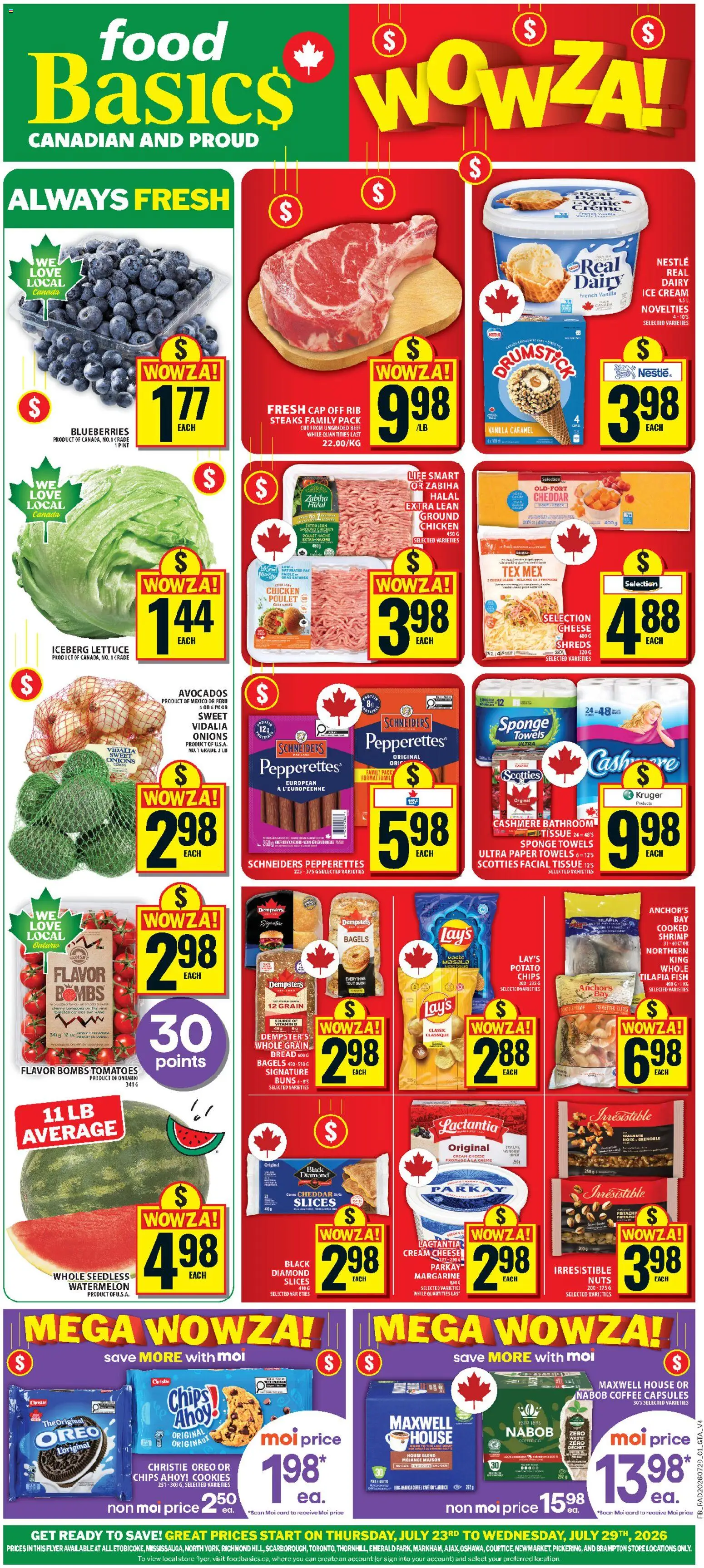 Preview of leaflet Food Basics weekly flyer / circulaire from shop Food Basics is valid from Jul 23, 2026