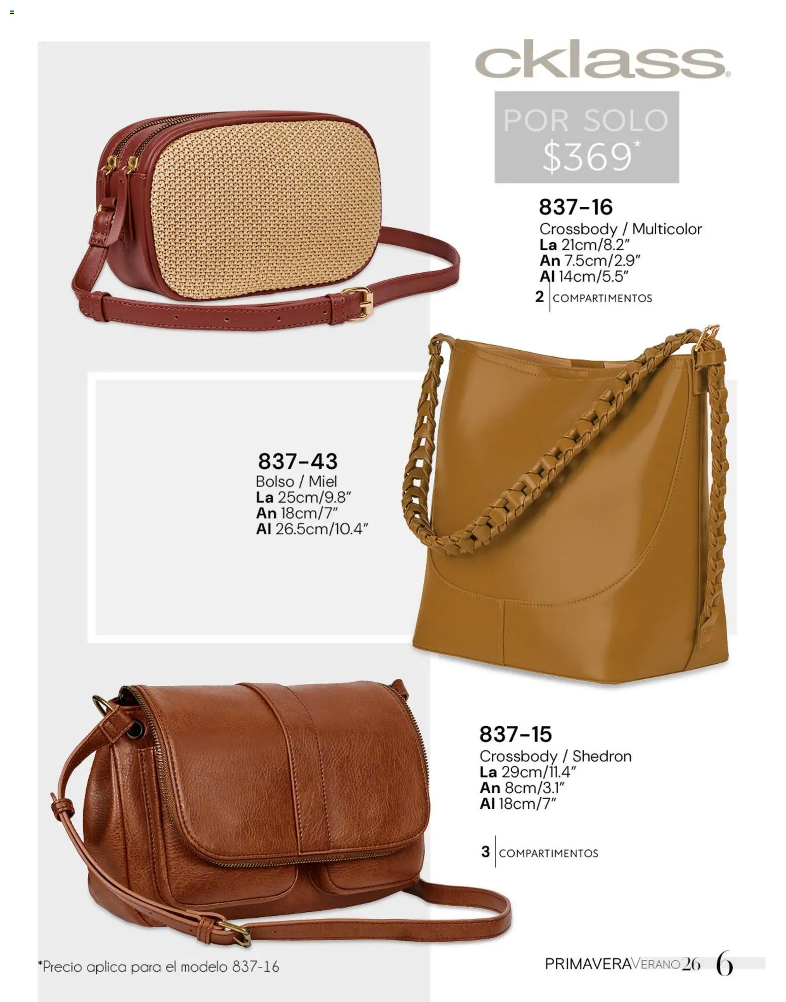 Vista previa las ofertas de la tienda Cklass - Catálogo Handbags desde el 02/01/2026 - Bolso, Miel