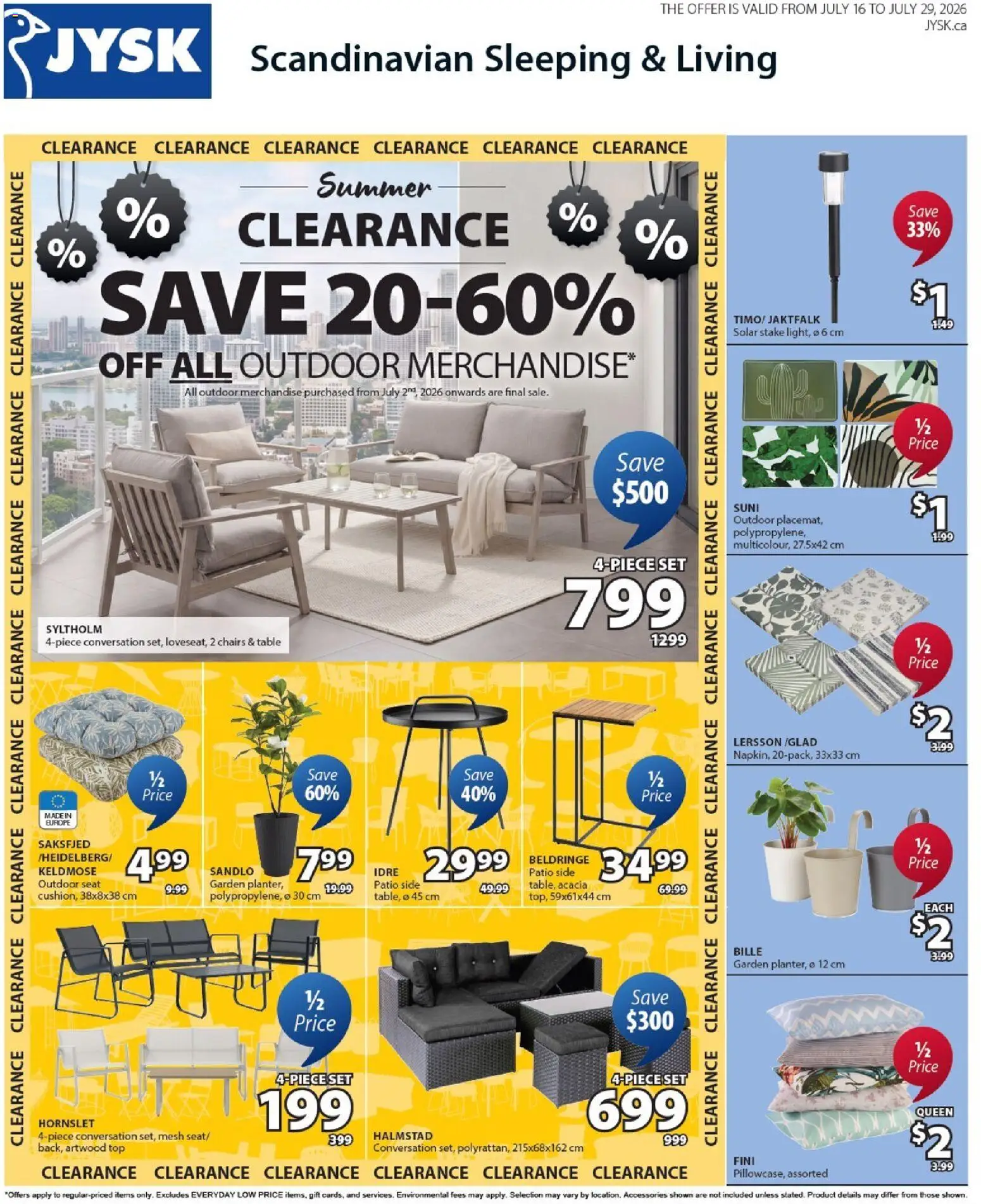 Preview of leaflet JYSK weekly flyer from shop JYSK is valid from Jul 16, 2026 - Chairs, Table