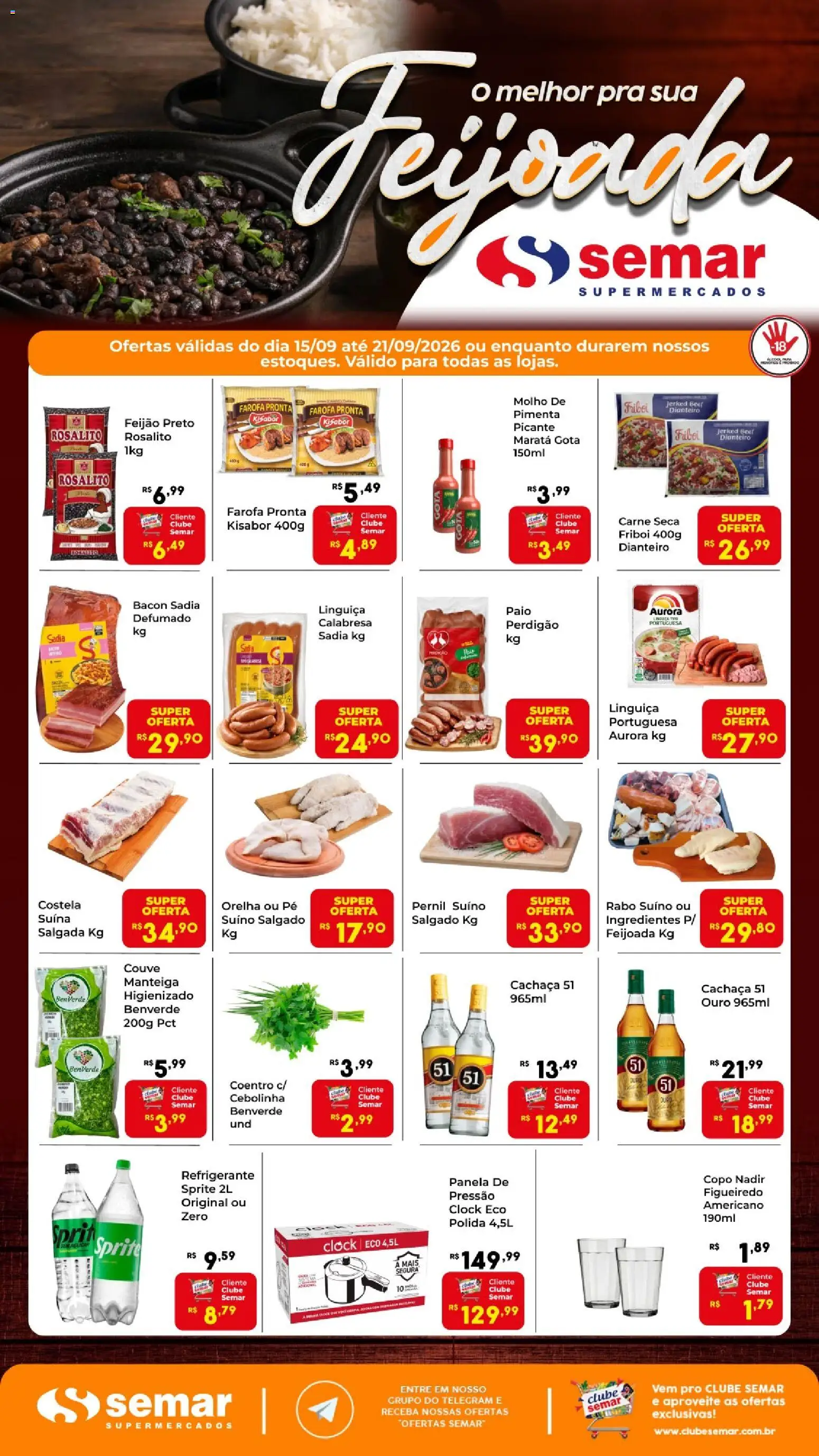 Pré-Visualização do folheto "Semar Supermercado ofertas Feijoada" da loja Semar Supermercado válido a partir de 15/09/2026