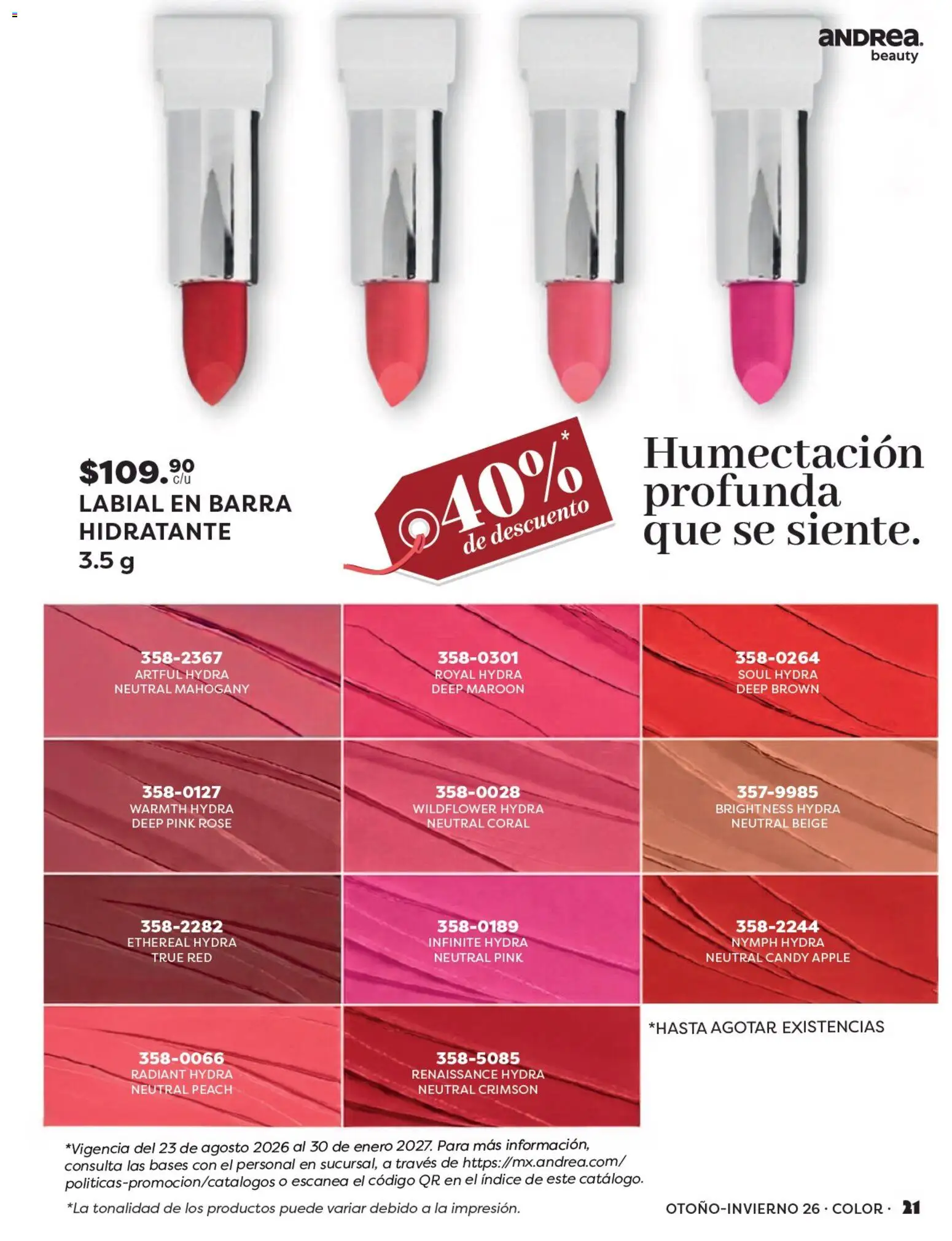 Vista previa las ofertas de la tienda Andrea - Andrea catálogo Beauty desde el 23/08/2026 