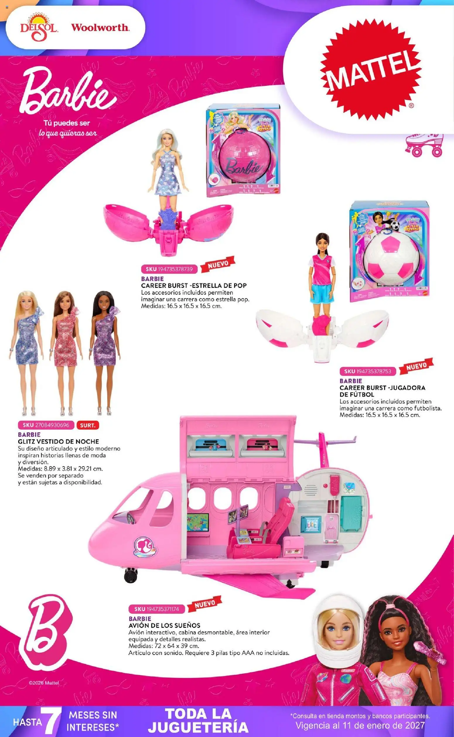 Vista previa las ofertas de la tienda Del Sol y Woolworth - Del Sol y Woolworth catálogo El Castillo del Juguete desde el 01/10/2026 - Vestido, Pilas
