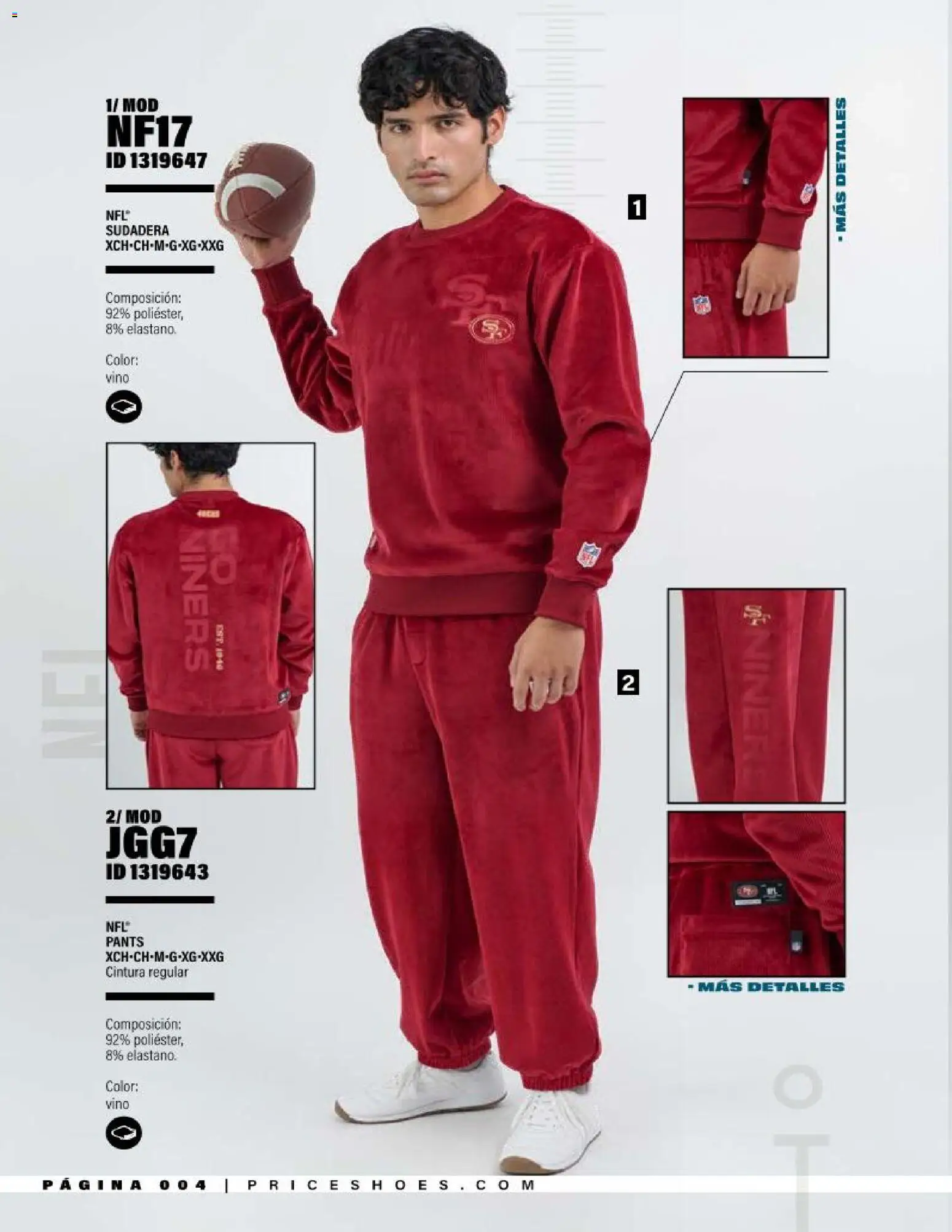 Vista previa las ofertas de la tienda Price Shoes - Price Shoes catálogo NFL desde el 01/09/2026 - Sudadera, Vino, Pants