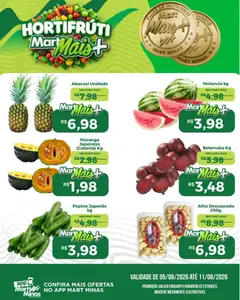 Pré-Visualização do folheto "Mart Minas ofertas Hortifruti" da loja Mart Minas válido a partir de 05/08/2026