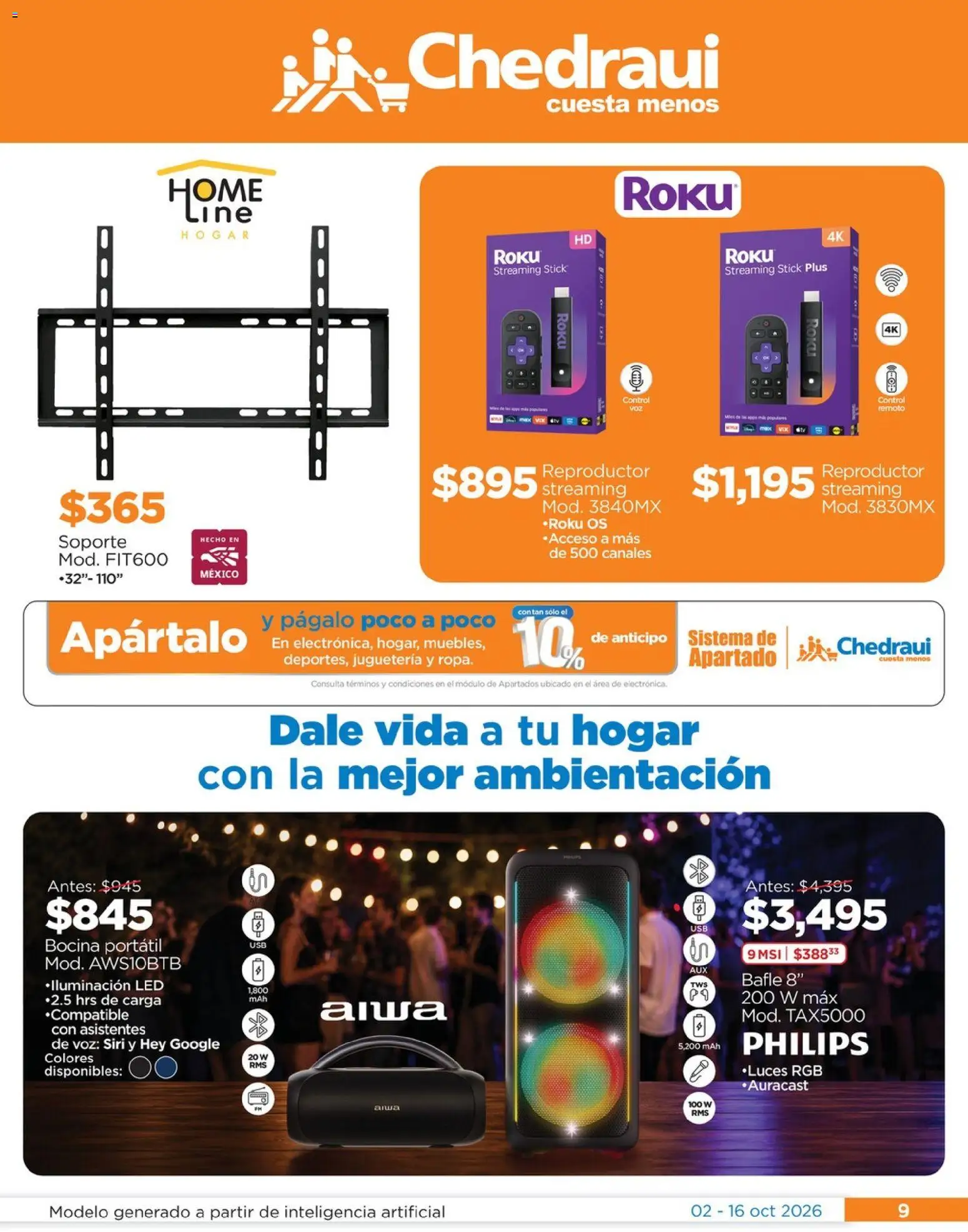 Vista previa las ofertas de la tienda Chedraui - Chedraui folleto Renueva tu hogar Llevarte más cuesta menos desde el 02/10/2026 