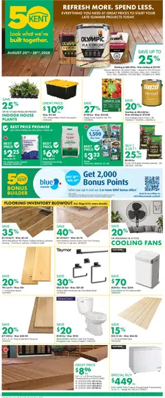 Un aperçu du dépliant Kent weekly flyer / circulaire du magasin Kent est valide à partir 20 août 2026
