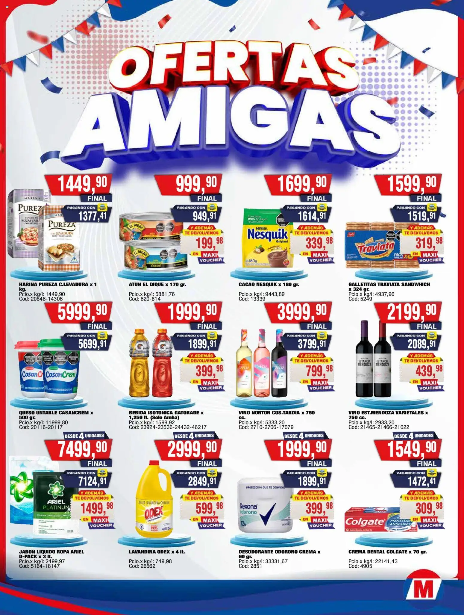 Vista previa del folleto de la tienda Maxiconsumo válido desde el 10/08/2026 - Té, Galletitas, Harina, Crema, Levadura, Desodorante, Lavandina, Untable