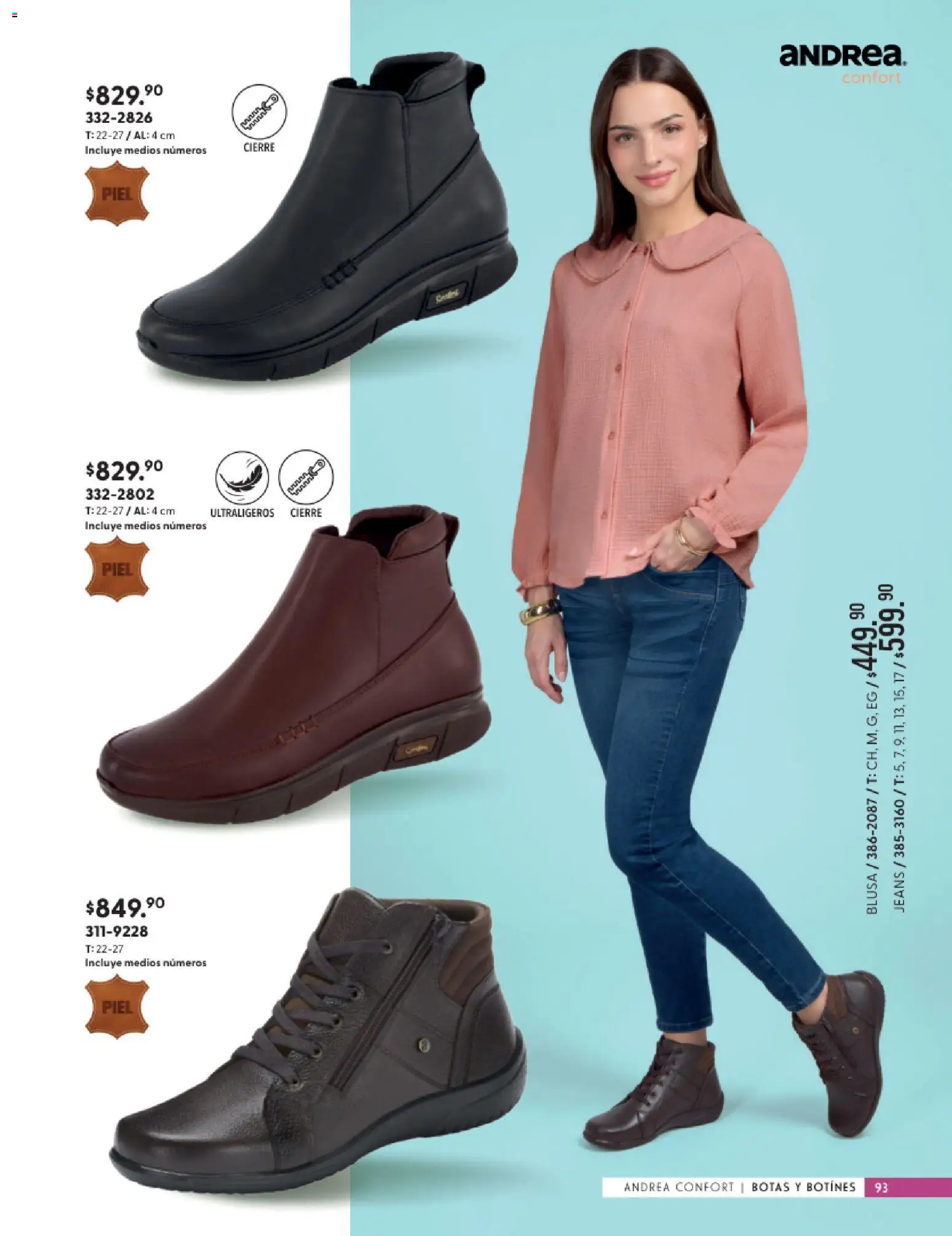 Vista previa las ofertas de la tienda Andrea - Andrea catálogo Calzado Confort desde el 24/05/2026 - Botas, Blusa, Botines