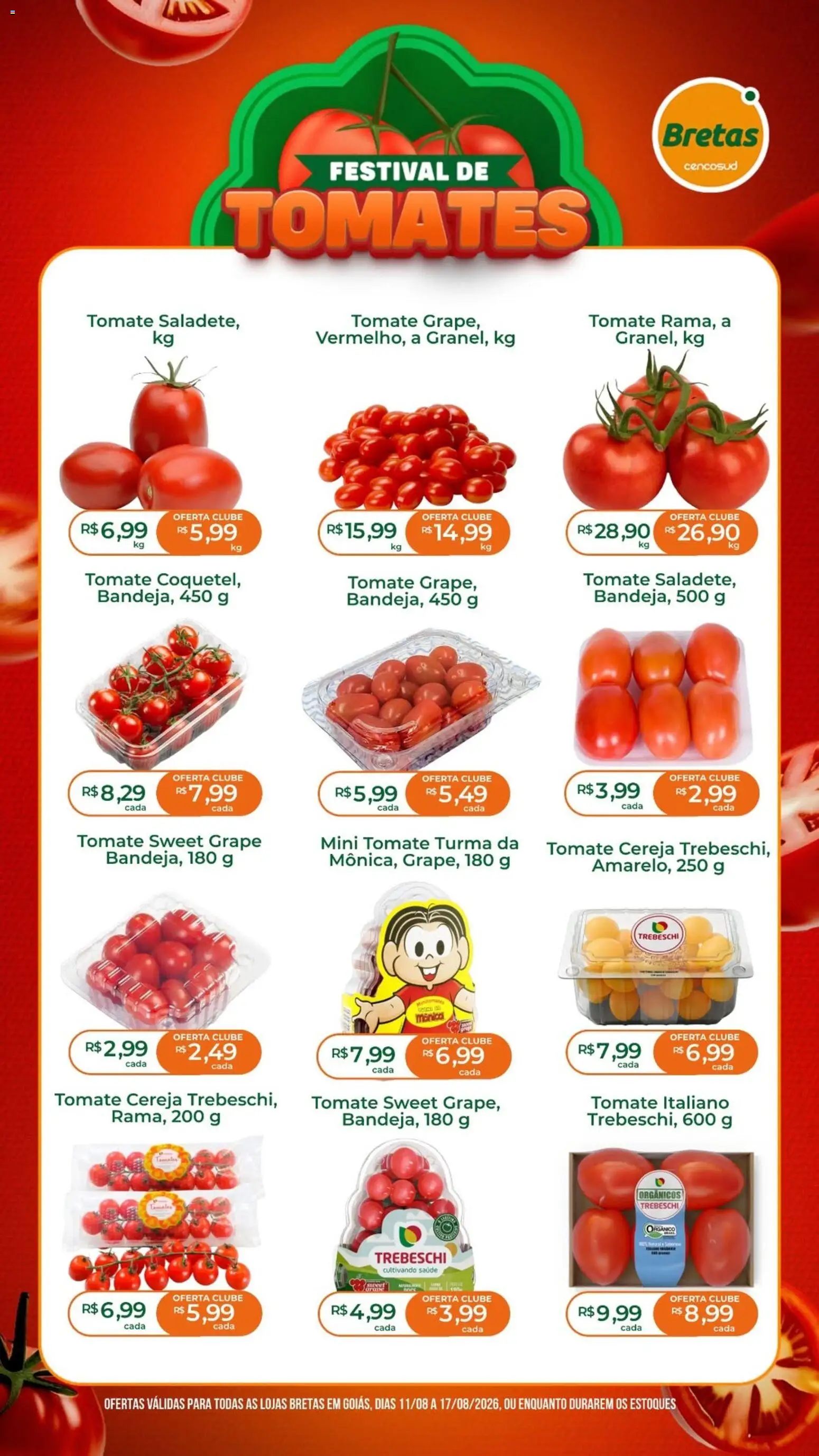 Pré-Visualização do folheto "Bretas ofertas Festival de Tomates" da loja Bretas válido a partir de 11/08/2026