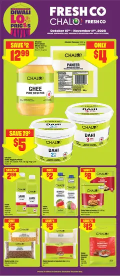 Un aperçu du dépliant FreshCo flyer - Diwali low prices du magasin FreshCo est valide à partir 15 oct. 2026