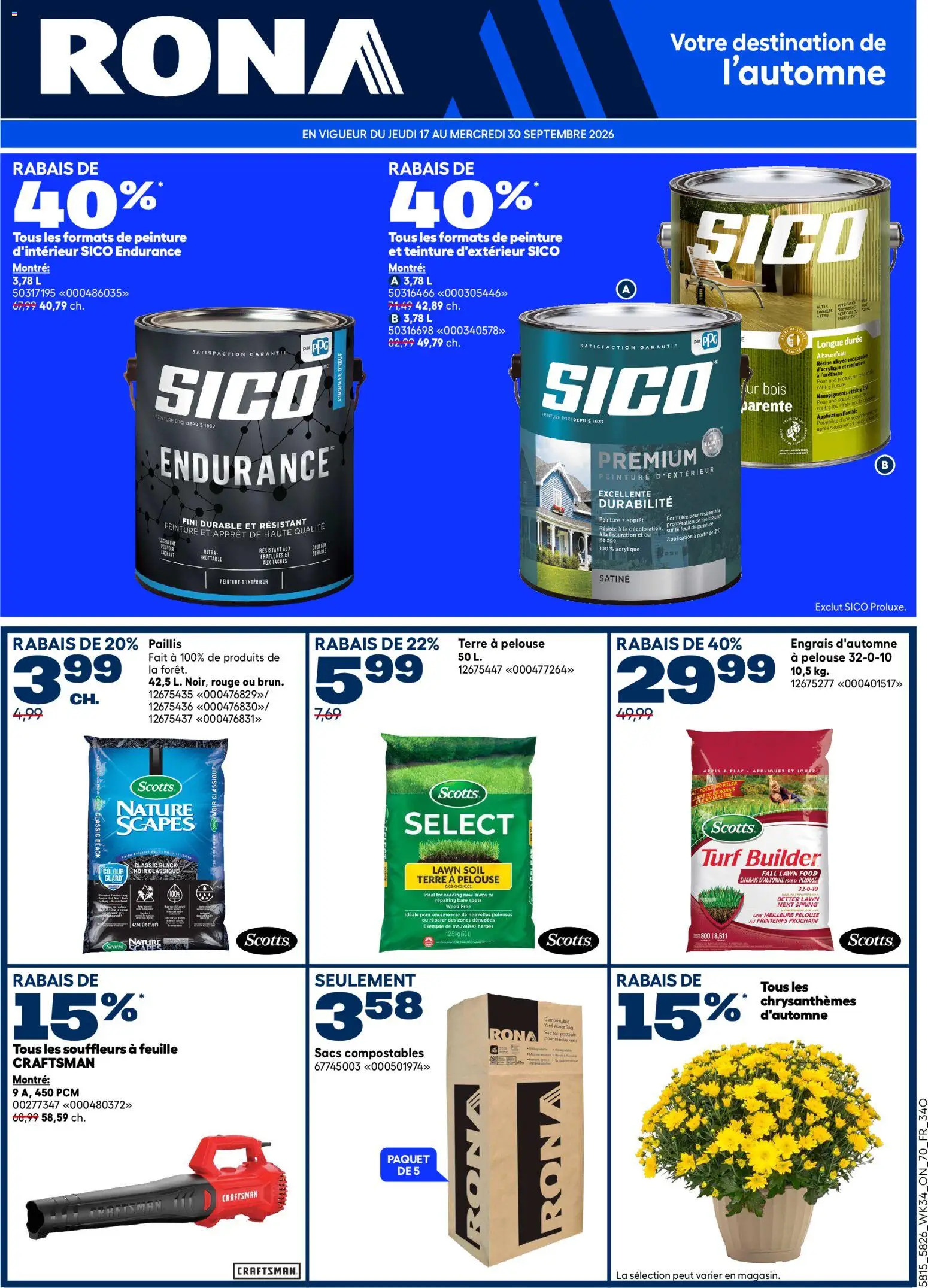 Preview of leaflet Rona circulaire from shop Rona is valid from Sep 17, 2026