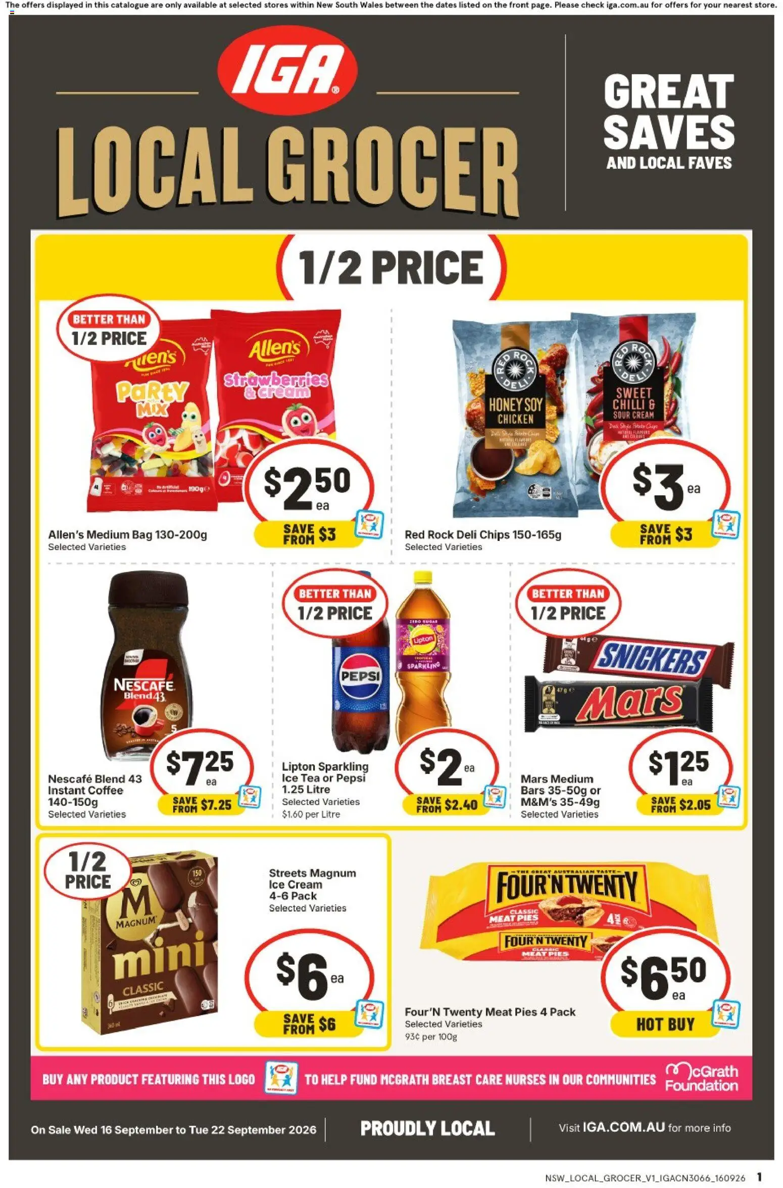 Preview of catalogue IGA catalogue Enmore from shop IGA valid 16/09/2026