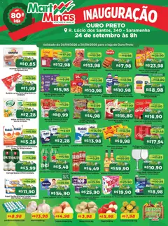 Pré-Visualização do folheto "Mart Minas ofertas Inauguração" da loja Mart Minas válido a partir de 24/09/2026