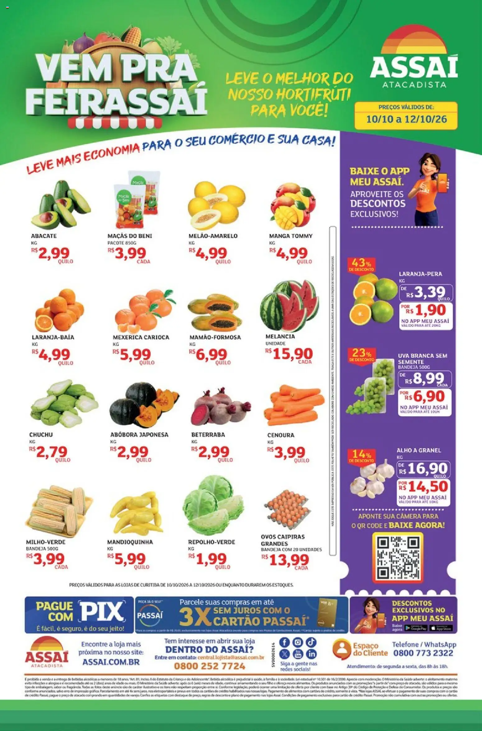 Pré-Visualização do folheto "Assaí Atacadista ofertas - PR" da loja Assaí Atacadista válido a partir de 10/10/2026