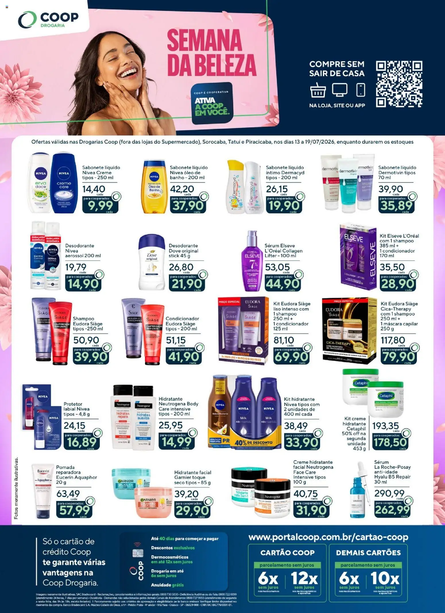 Pré-Visualização do folheto "Coop ofertas Semana da Beleza Drogaria" da loja Coop válido a partir de 13/07/2026 - Shampoo, Desodorante, Óleo, Sérum, Dove, Condicionador, Creme hidratante, Máscara capilar