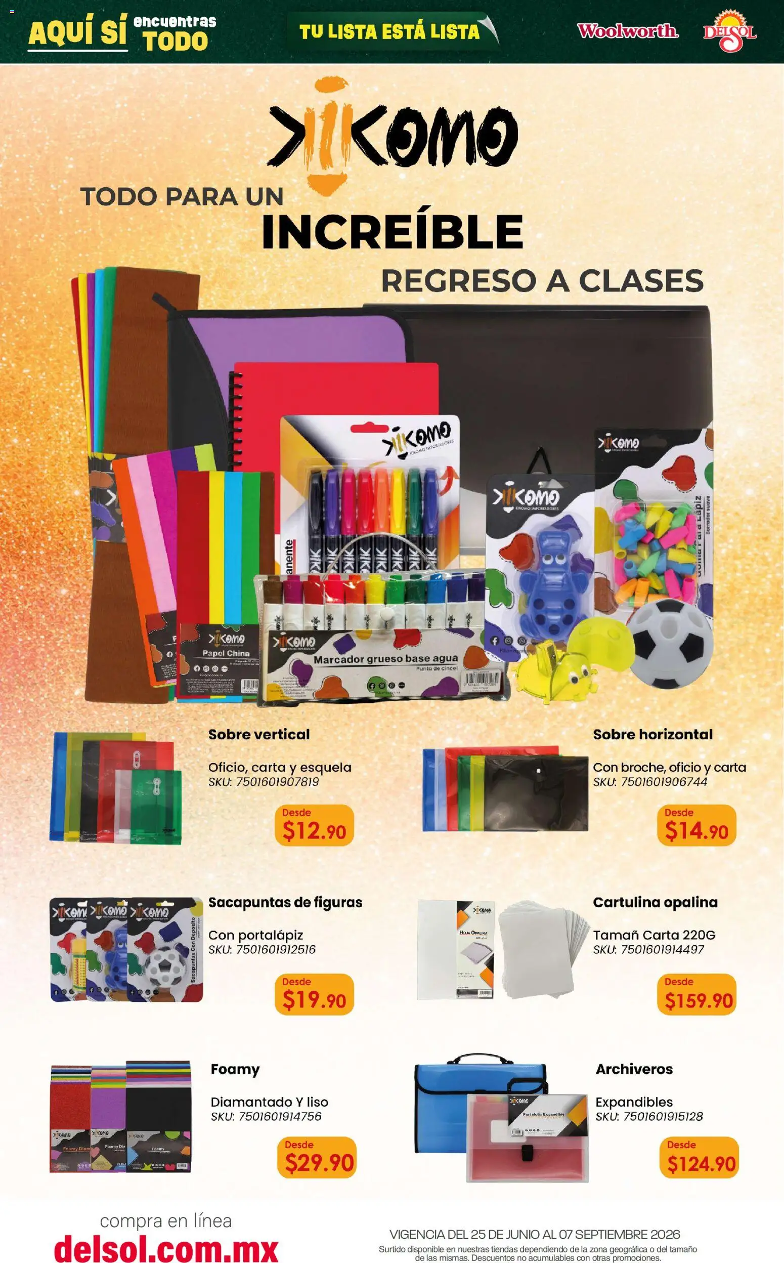 Vista previa las ofertas de la tienda Del Sol y Woolworth - Del Sol y Woolworth catálogo Back To School desde el 25/06/2026 