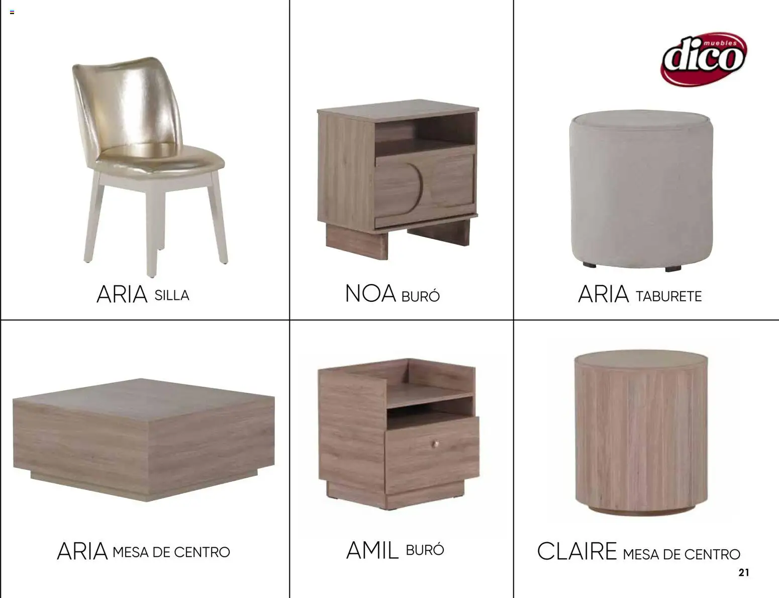 Vista previa las ofertas de la tienda Muebles Dico - Catálogo Colección Casa Anahí desde el 07/11/2025 - Silla, Mesa, Mesa de centro, Buró