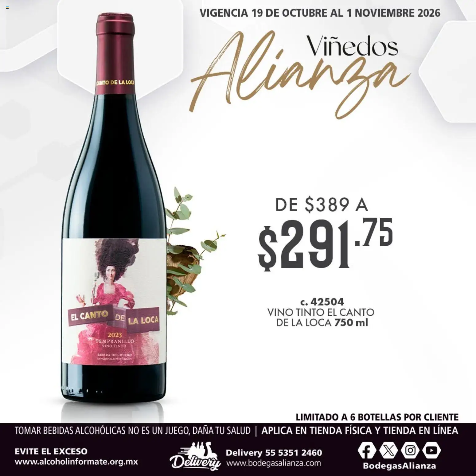 Vista previa las ofertas de la tienda Bodegas Alianza - Bodegas Alianza catálogo Viñedos Alianza desde el 19/10/2026 