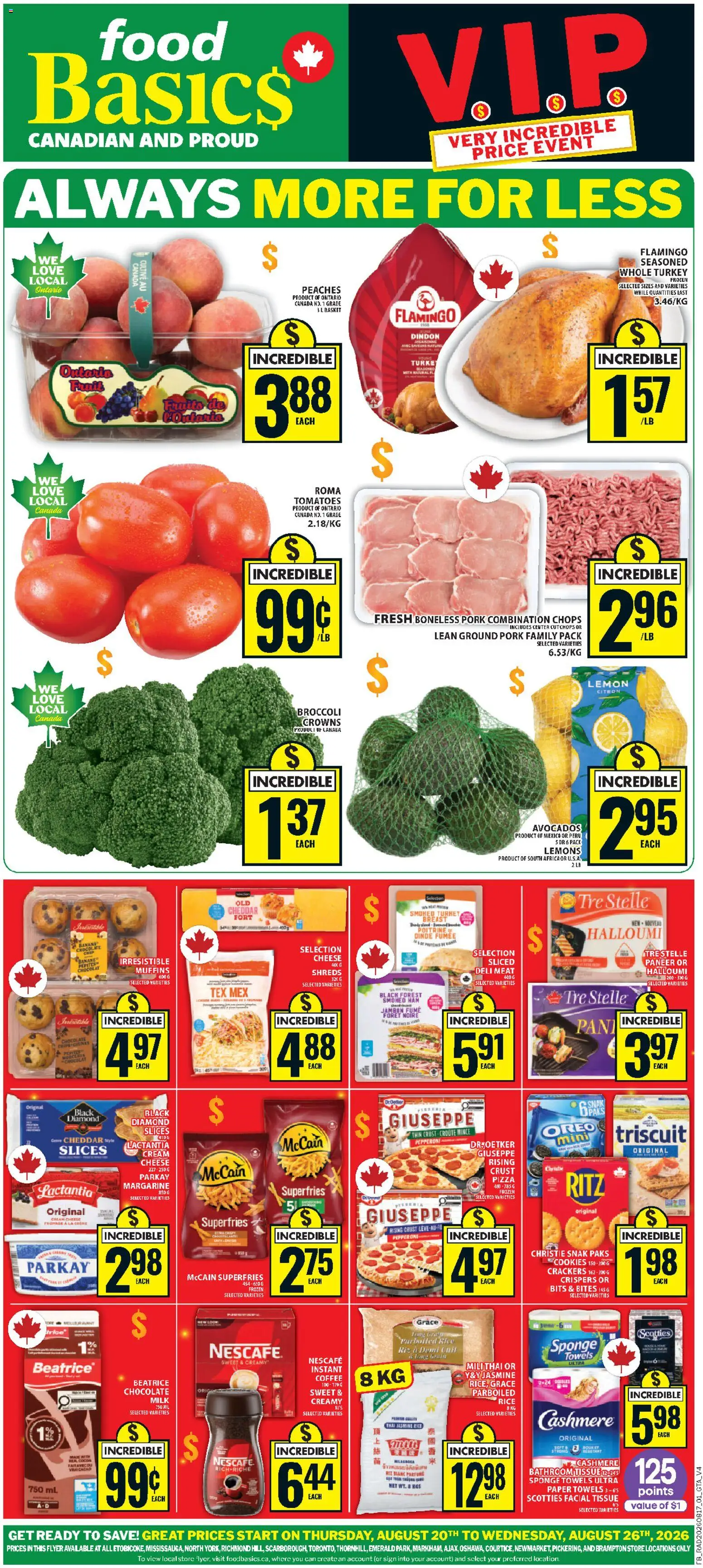 Preview of leaflet Food Basics weekly flyer / circulaire from shop Food Basics is valid from Aug 20, 2026