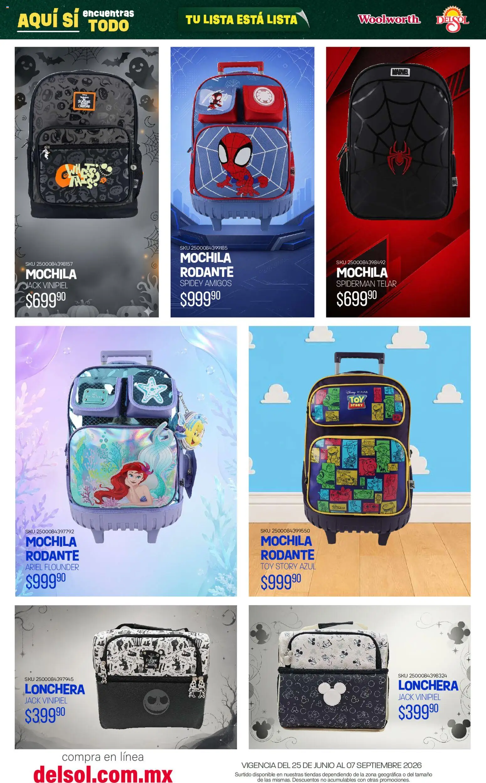 Vista previa las ofertas de la tienda Del Sol y Woolworth - Del Sol y Woolworth catálogo Back To School desde el 25/06/2026 