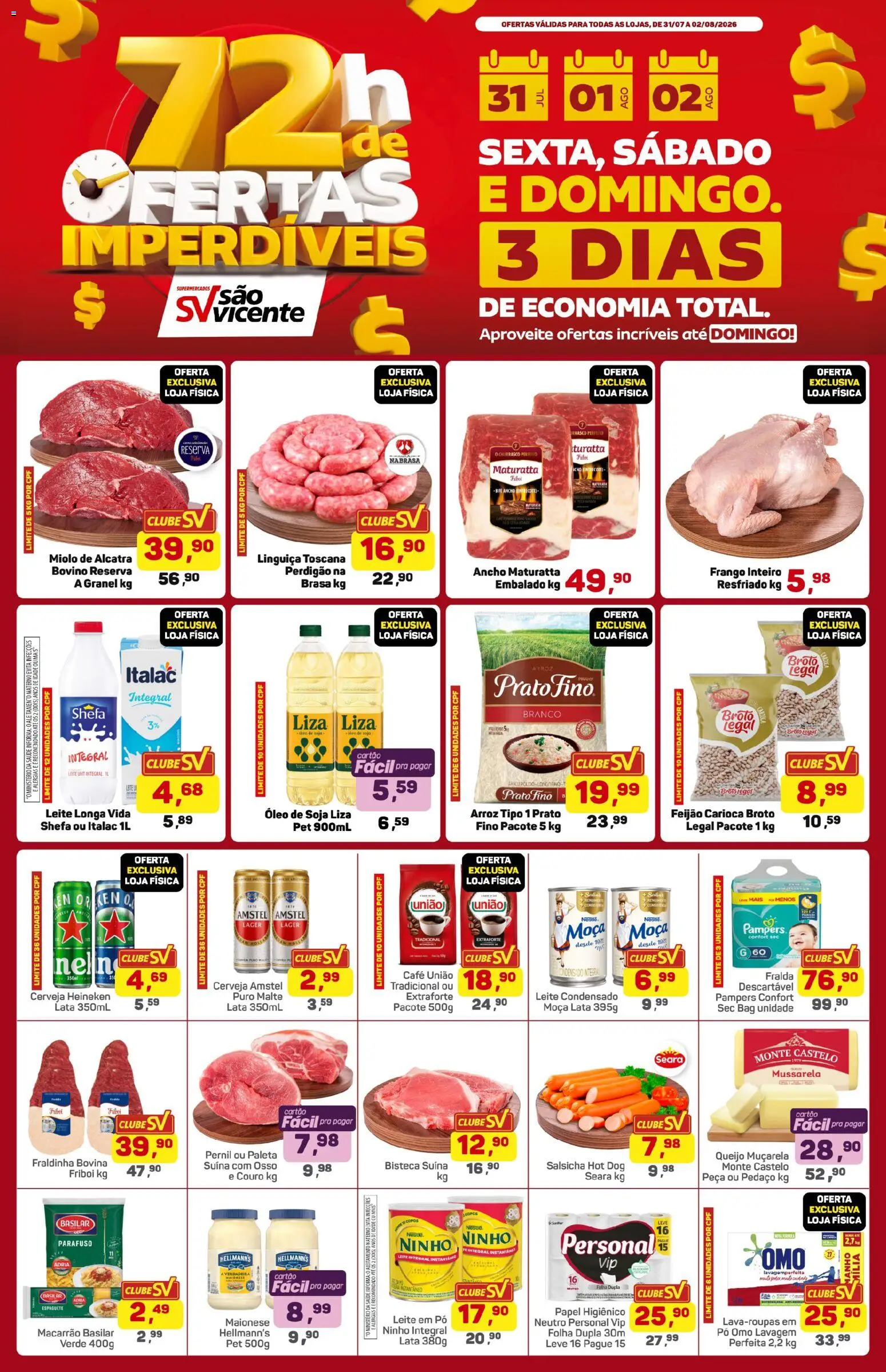 Ofertas Supermercados São Vicente até 02/08/2026.